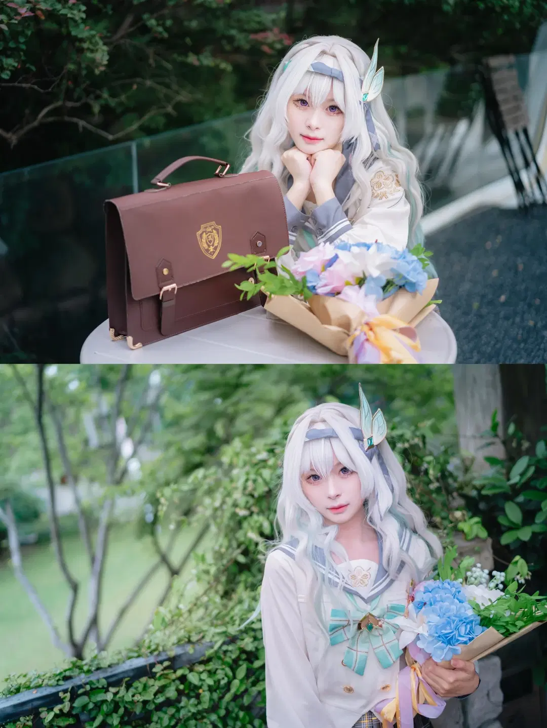 【ホタル コスプレ】『崩壊：スターレイル』ホタルの春の贈り物、JK制服と白ストッキングの至高の調和 - 淡墨（摄影版） - 7枚目