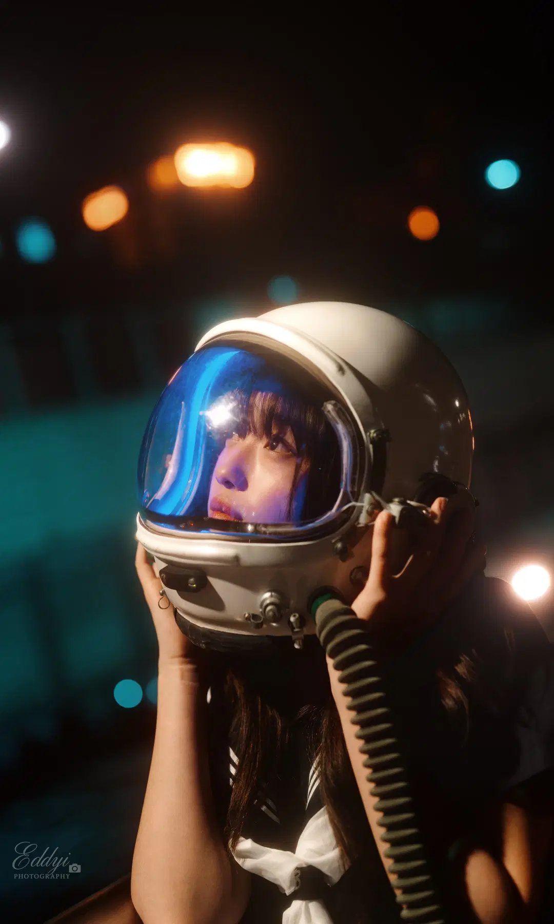 Wearing a Sailor suit outfit and an astronaut helmet: Exploring the Universe Together by EddieZ - Image 2