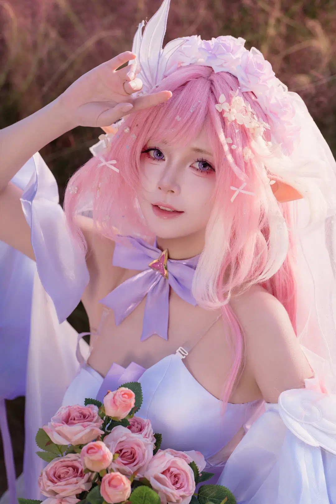 Honkai Impact 3rd Elysia Cosplay: The Pink Elf Miss in a Sea of Muhly Grass by 朝日六六花 - Image 4
