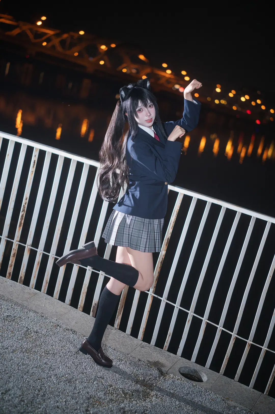 JK制服, 夜景人像, 黑丝, 轻音少女, 中野梓cos