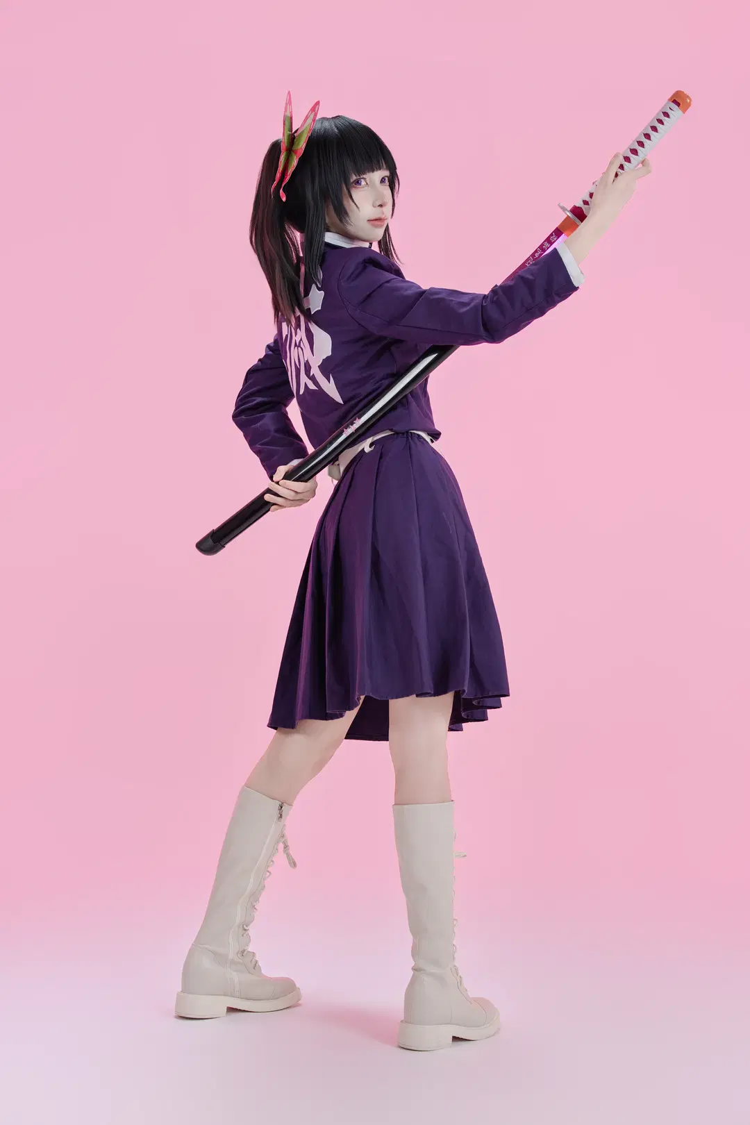 【栗花落香奈乎cos】鬼灭之刃栗花落香奈乎的刀光与蝶影 - 黑爱势力登场 - 第3张