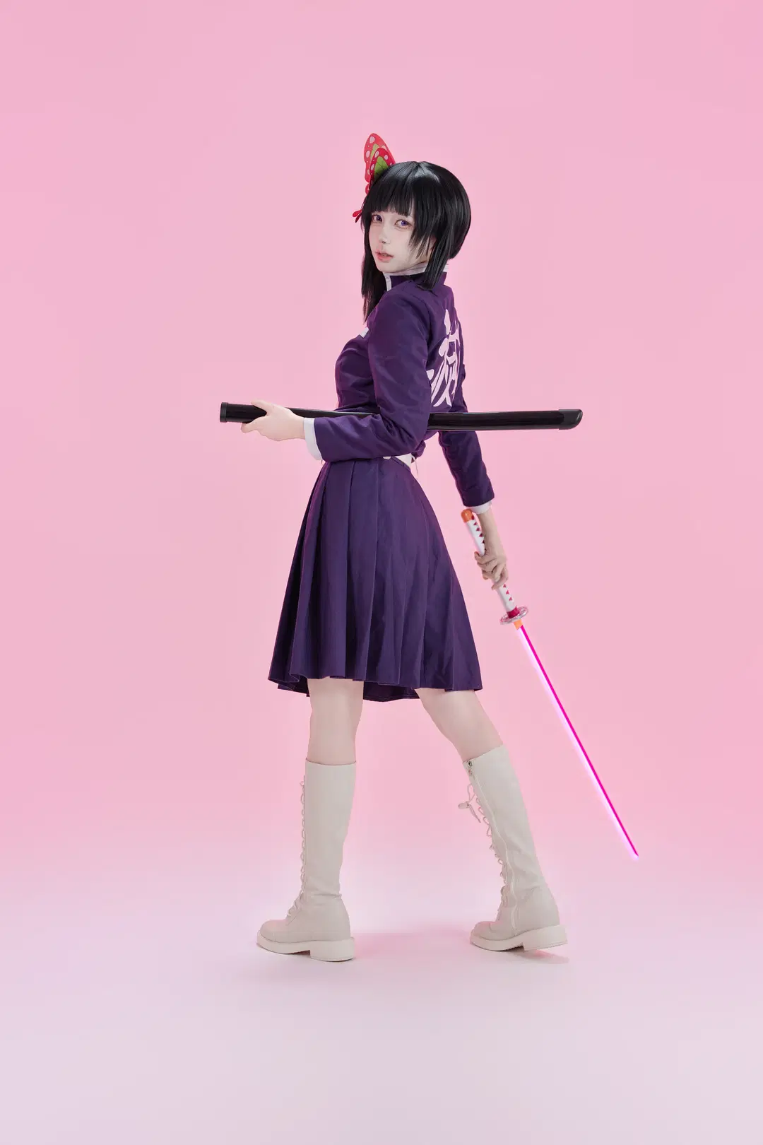 【栗花落香奈乎cos】鬼灭之刃栗花落香奈乎的刀光与蝶影 - 黑爱势力登场 - 第4张