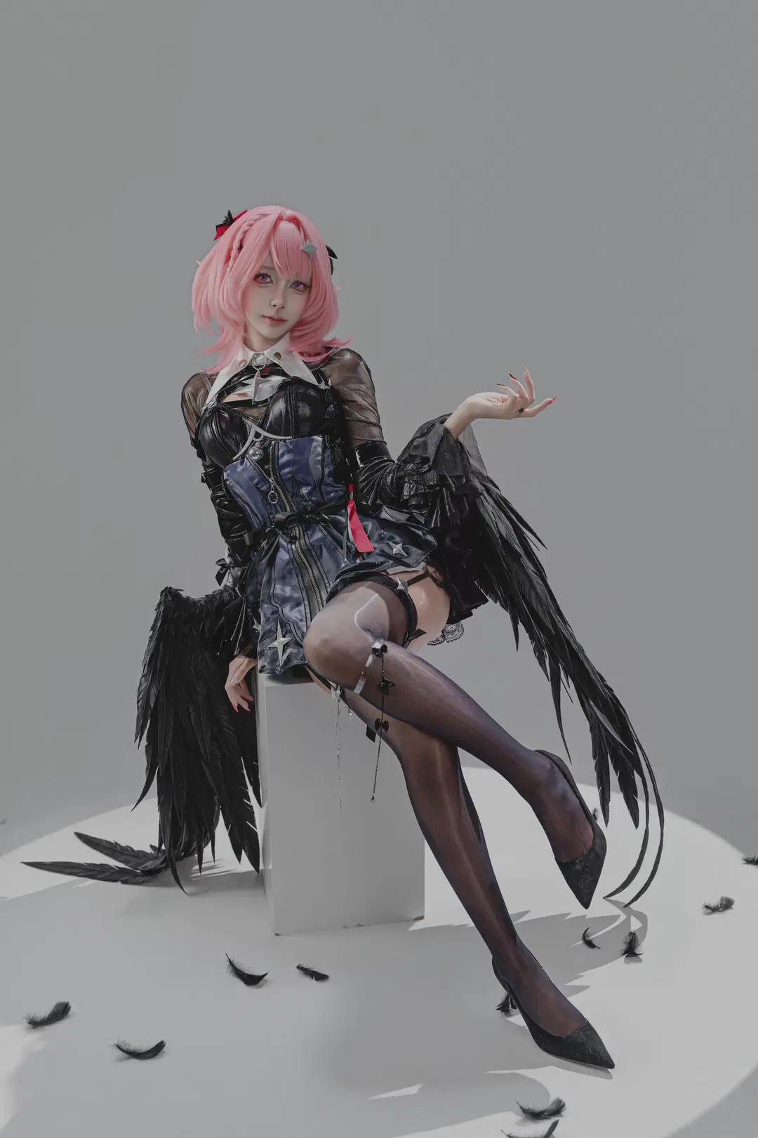 Zenless Zone Zero, Black stockings, Remielle Ramiel cosplay