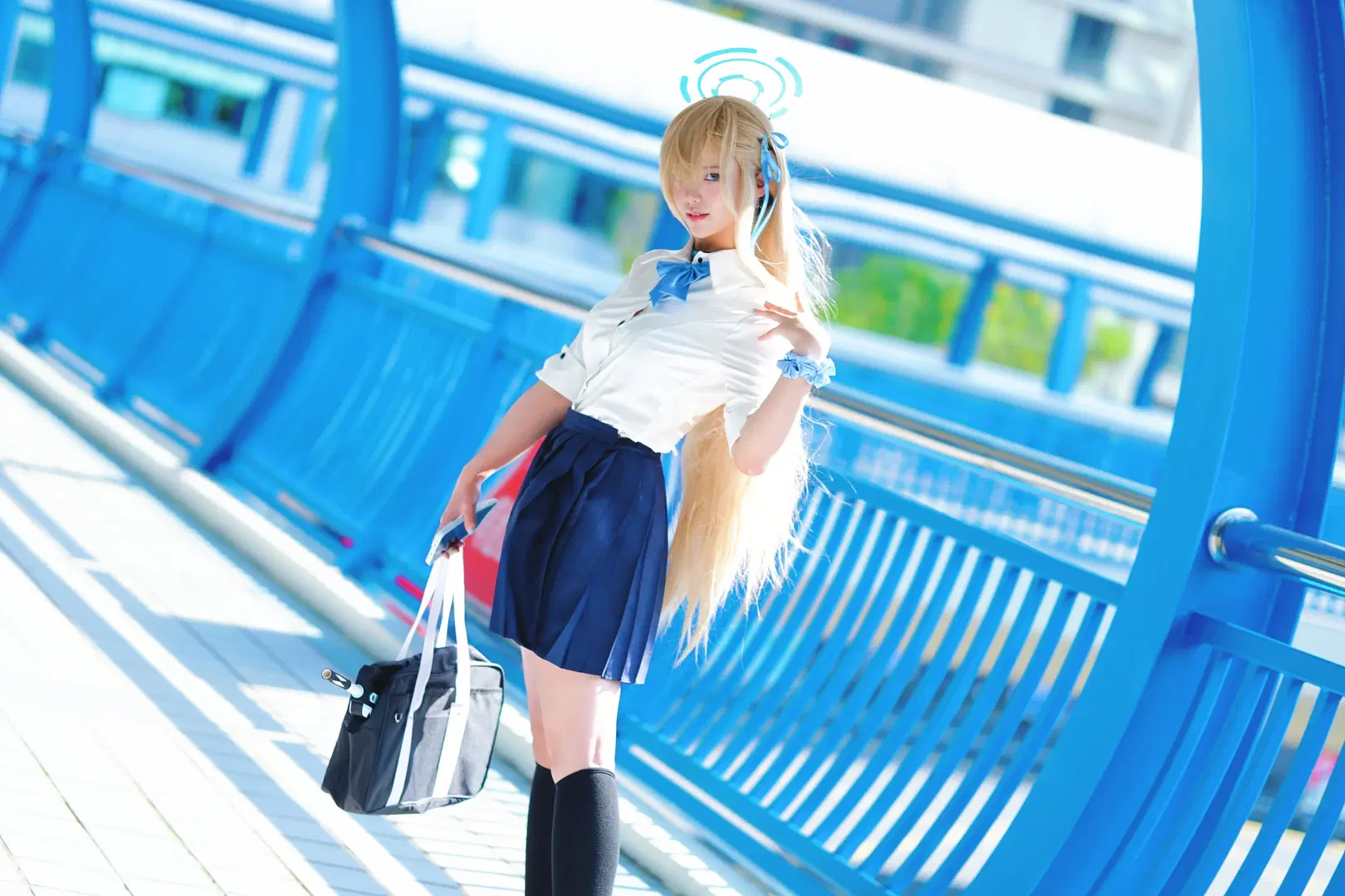 一之瀨明日奈cos 蔚藍檔案 白襯衫百褶裙制服 - 白鳥川せん - 第2張