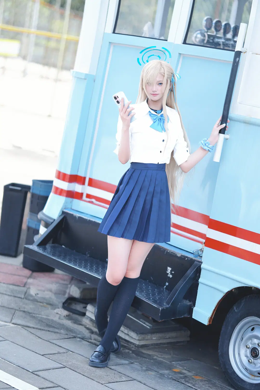 一之瀨明日奈cos 蔚藍檔案 白襯衫百褶裙制服 - 白鳥川せん - 第6張