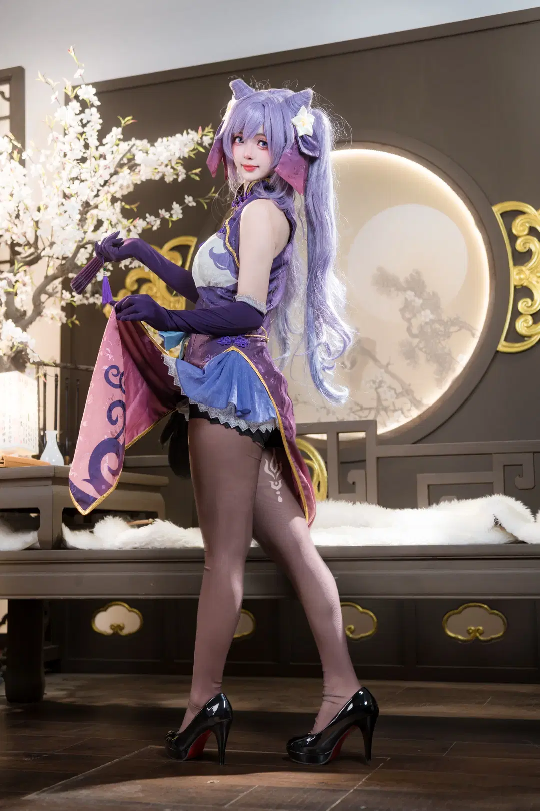 【刻晴cos】璃月旗袍下的慵懒时刻 - 📷易木 - 第2张