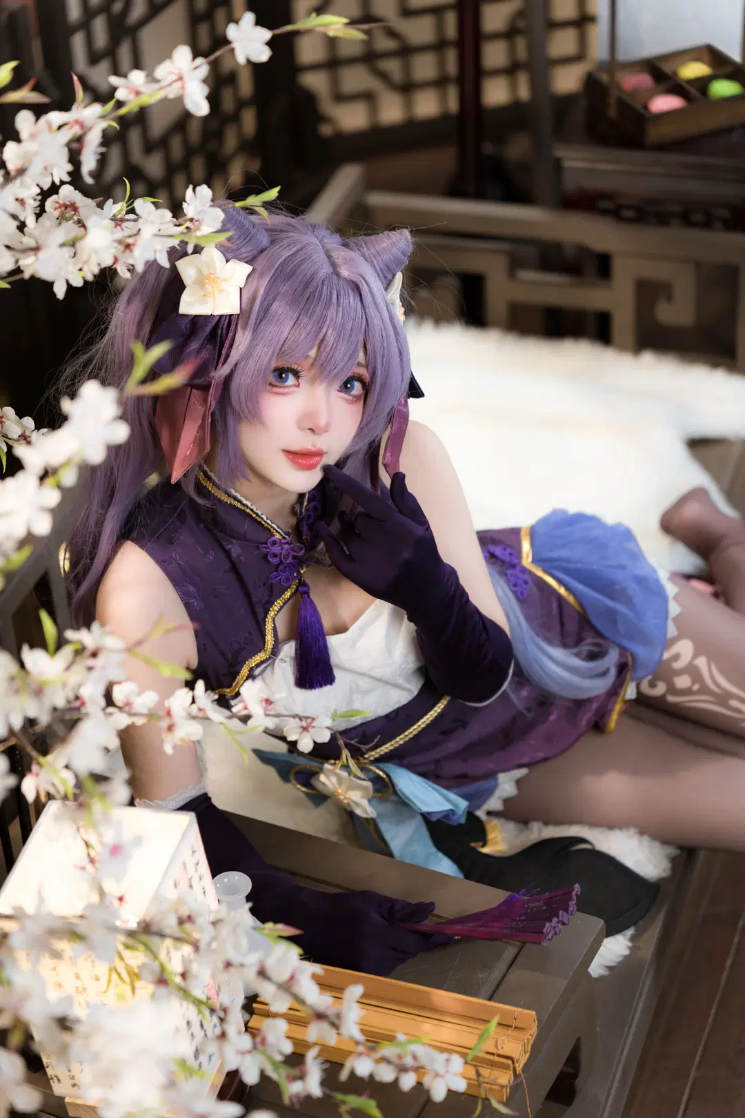 【刻晴cos】璃月旗袍下的慵懒时刻 - 📷易木 - 第4张