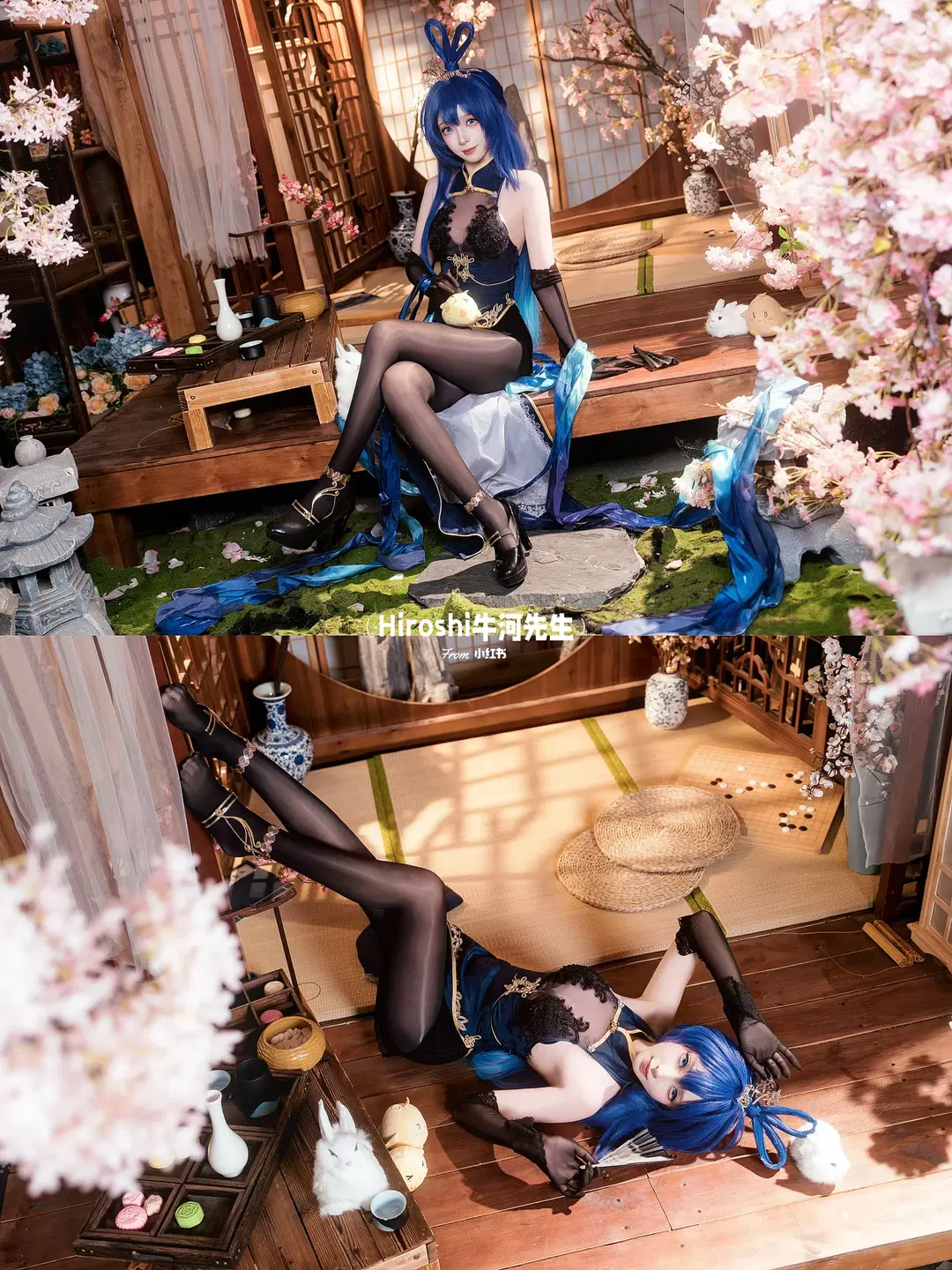 【ニュージャージーコスプレ】アズールレーン チャイナドレス コスプレ写真：黒レースとストッキングの融合 - Hiroshi牛河先生 - 4枚目