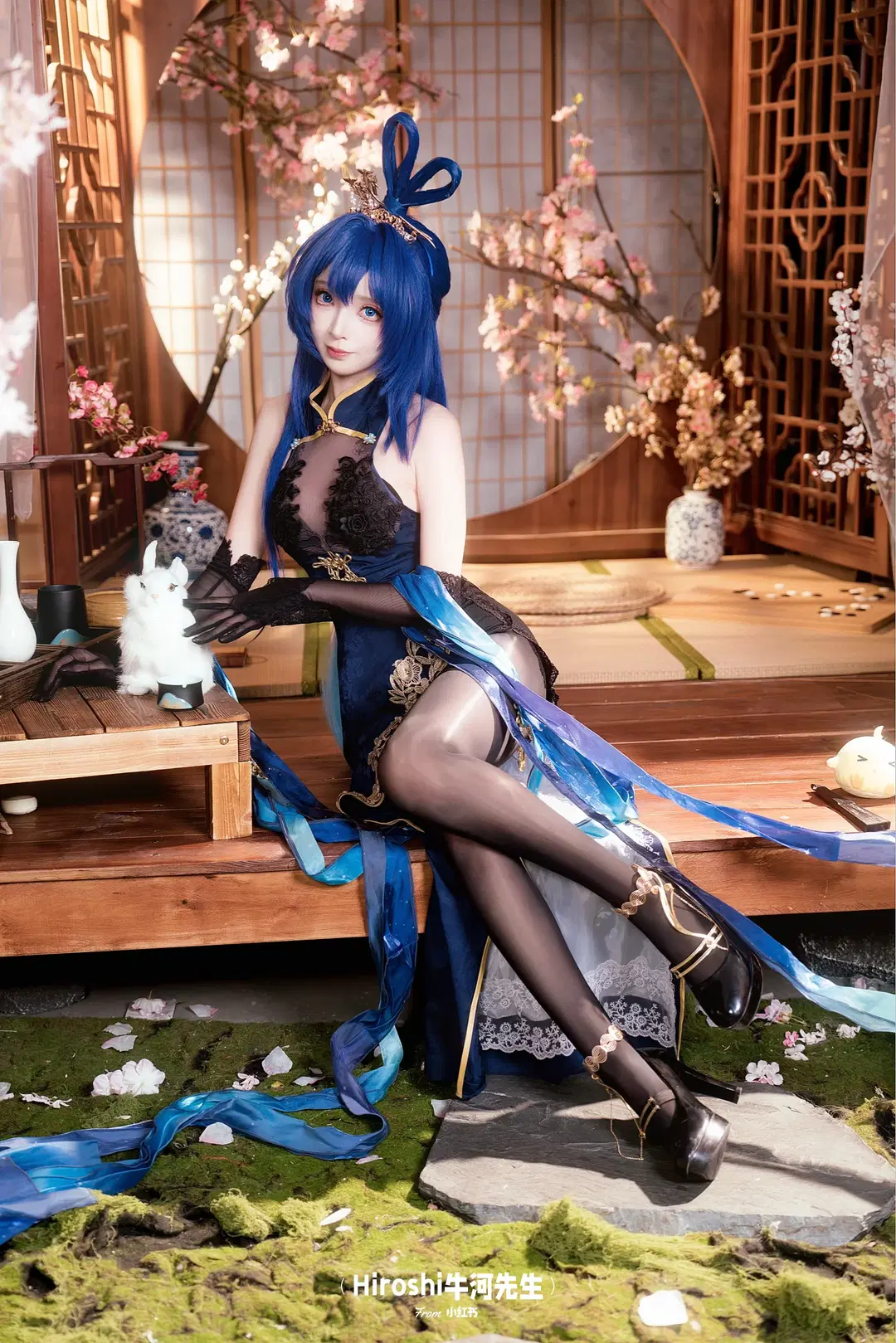 【ニュージャージーコスプレ】アズールレーン チャイナドレス コスプレ写真：黒レースとストッキングの融合 - Hiroshi牛河先生 - 5枚目