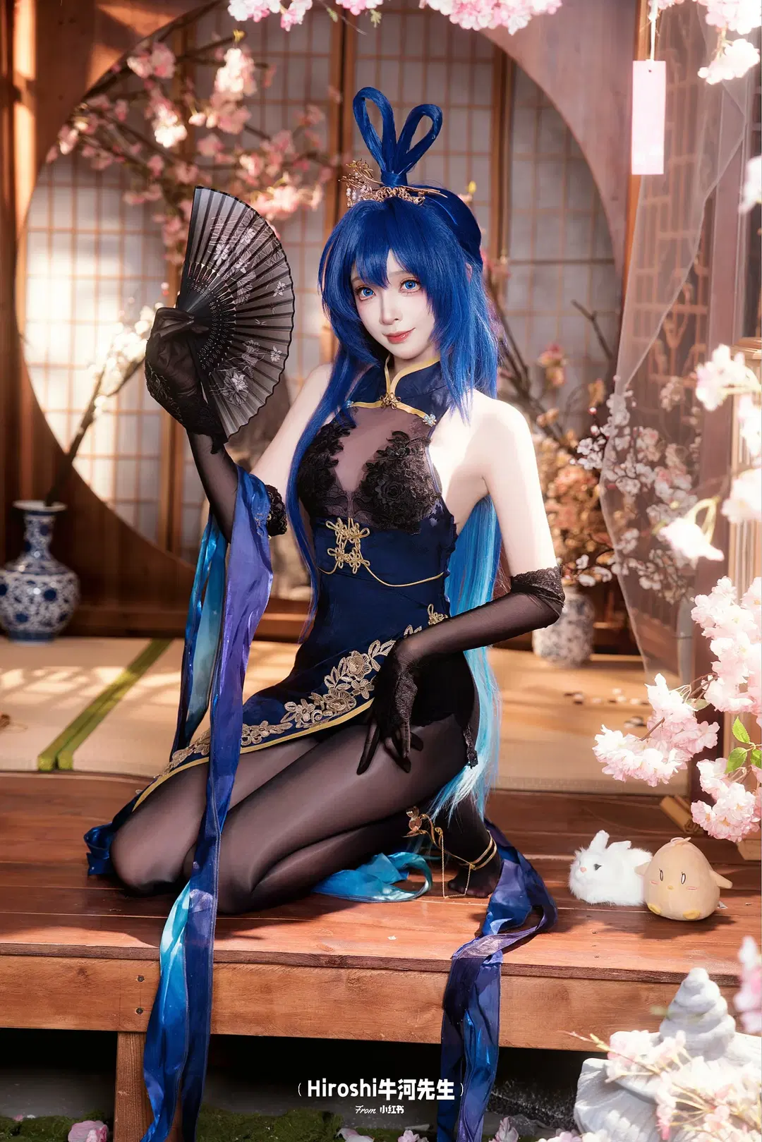 【ニュージャージーコスプレ】アズールレーン チャイナドレス コスプレ写真：黒レースとストッキングの融合 - Hiroshi牛河先生 - 6枚目