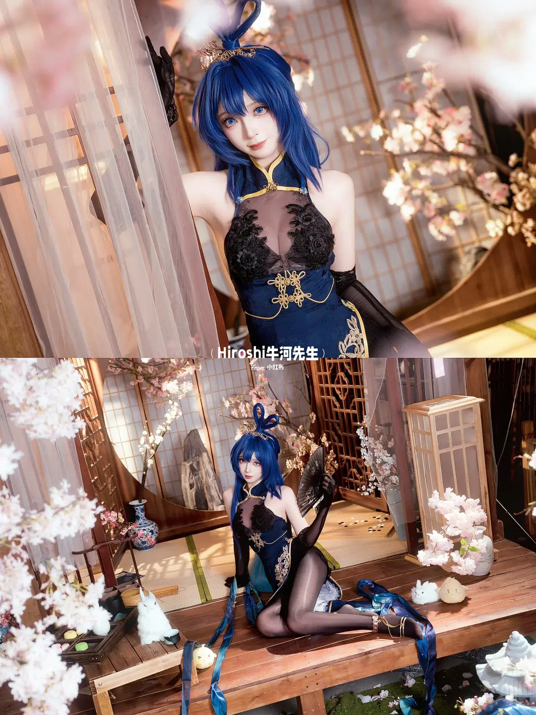 【ニュージャージーコスプレ】アズールレーン チャイナドレス コスプレ写真：黒レースとストッキングの融合 - Hiroshi牛河先生 - 7枚目