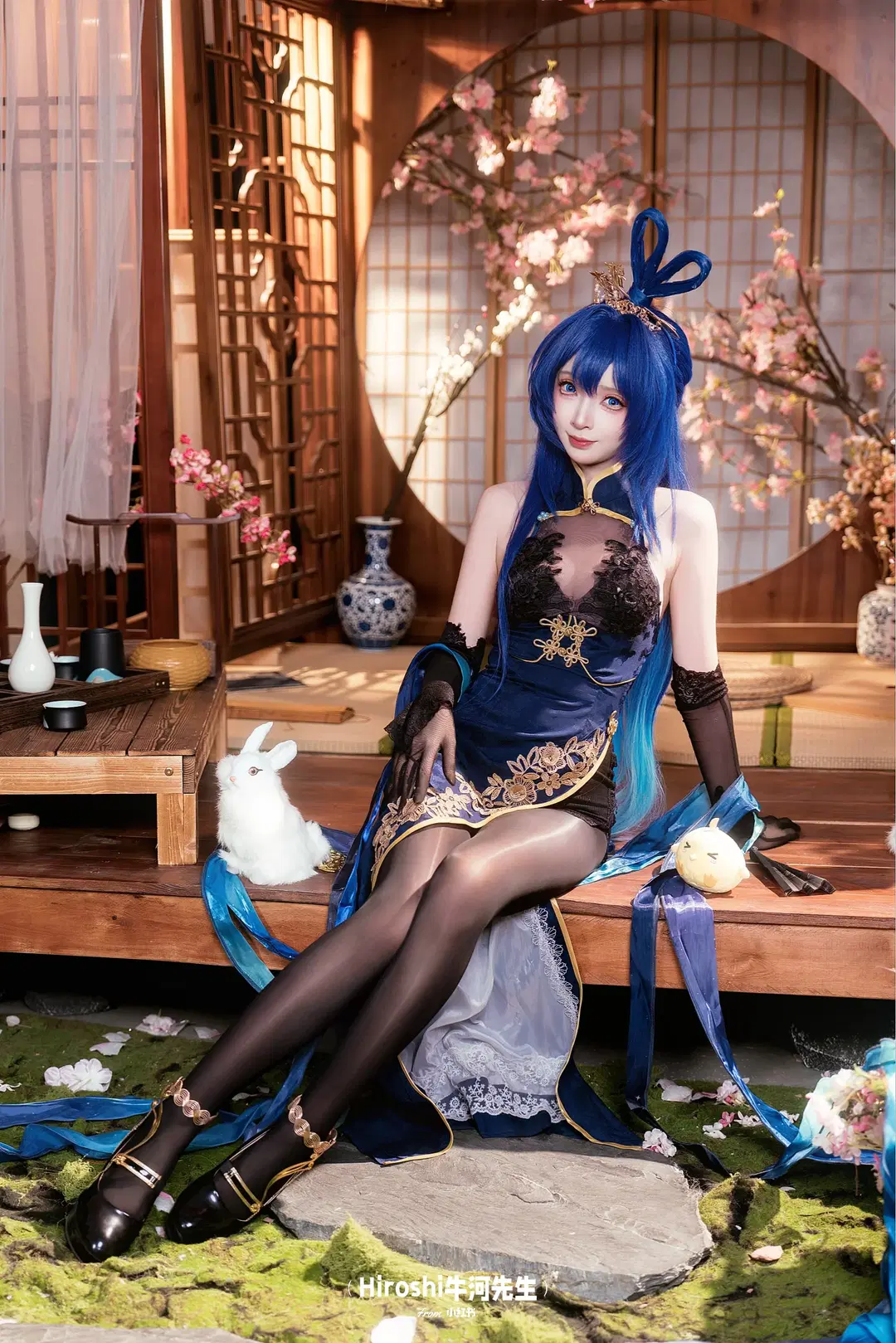 【ニュージャージーコスプレ】アズールレーン チャイナドレス コスプレ写真：黒レースとストッキングの融合 - Hiroshi牛河先生 - 8枚目