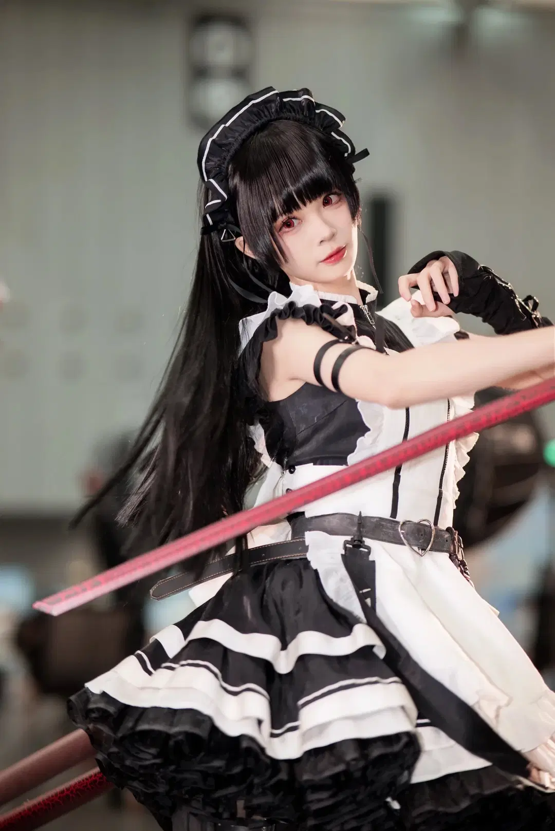 黒白テックウェアの戦闘風、戦闘メイド コスプレ、このサイバーメイド衣装は本当にカッコいい - Y3 - 4枚目