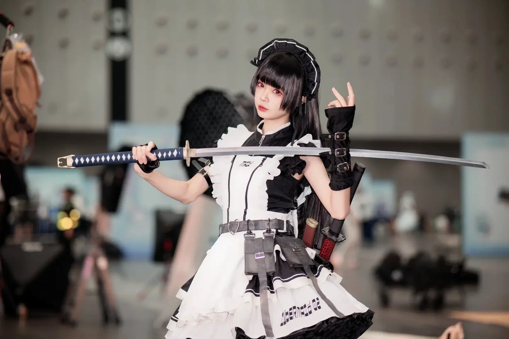 黒白テックウェアの戦闘風、戦闘メイド コスプレ、このサイバーメイド衣装は本当にカッコいい - Y3 - 7枚目