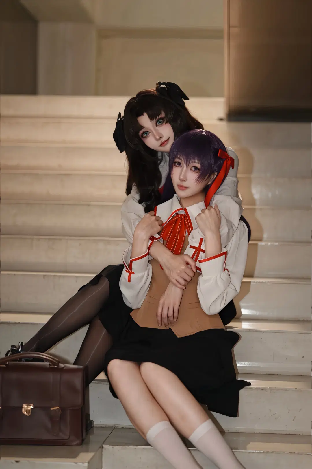 远坂凛cos, 间桐樱cos, fate, 丝袜