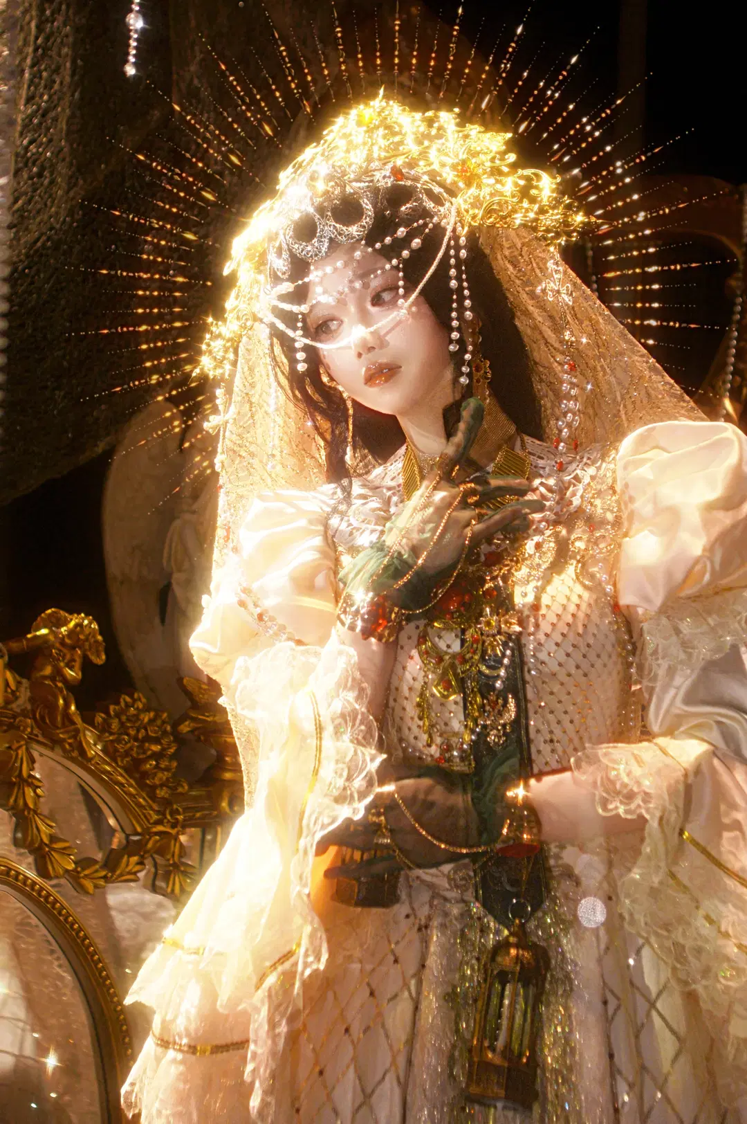 暖暖cos, 无限暖暖, 黄金尘, 华丽cosplay, 圣女风