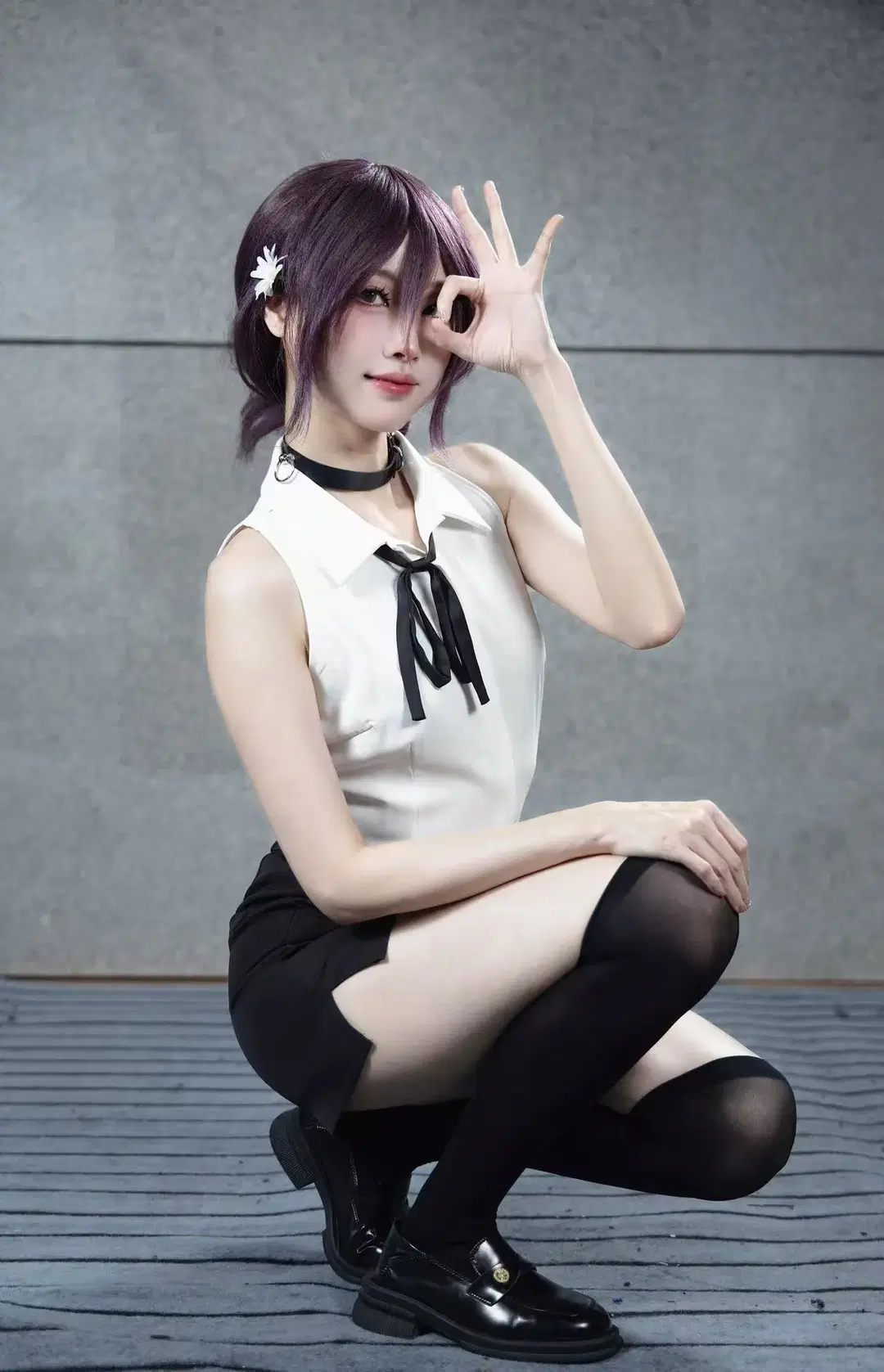 【蕾塞cos】电锯人漫展场照返图，白衬衫黑丝造型展示 - Moon Halo - 第7张