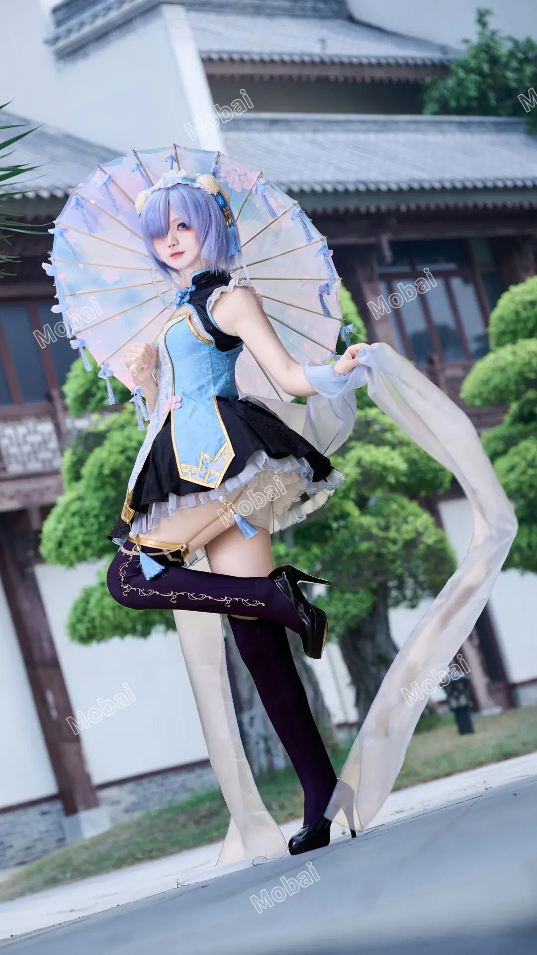 Re:ZERO -Starting Life in Another World-, Rem cosplay, Traditional Chinese style, Black stockings, Rem Chinese style