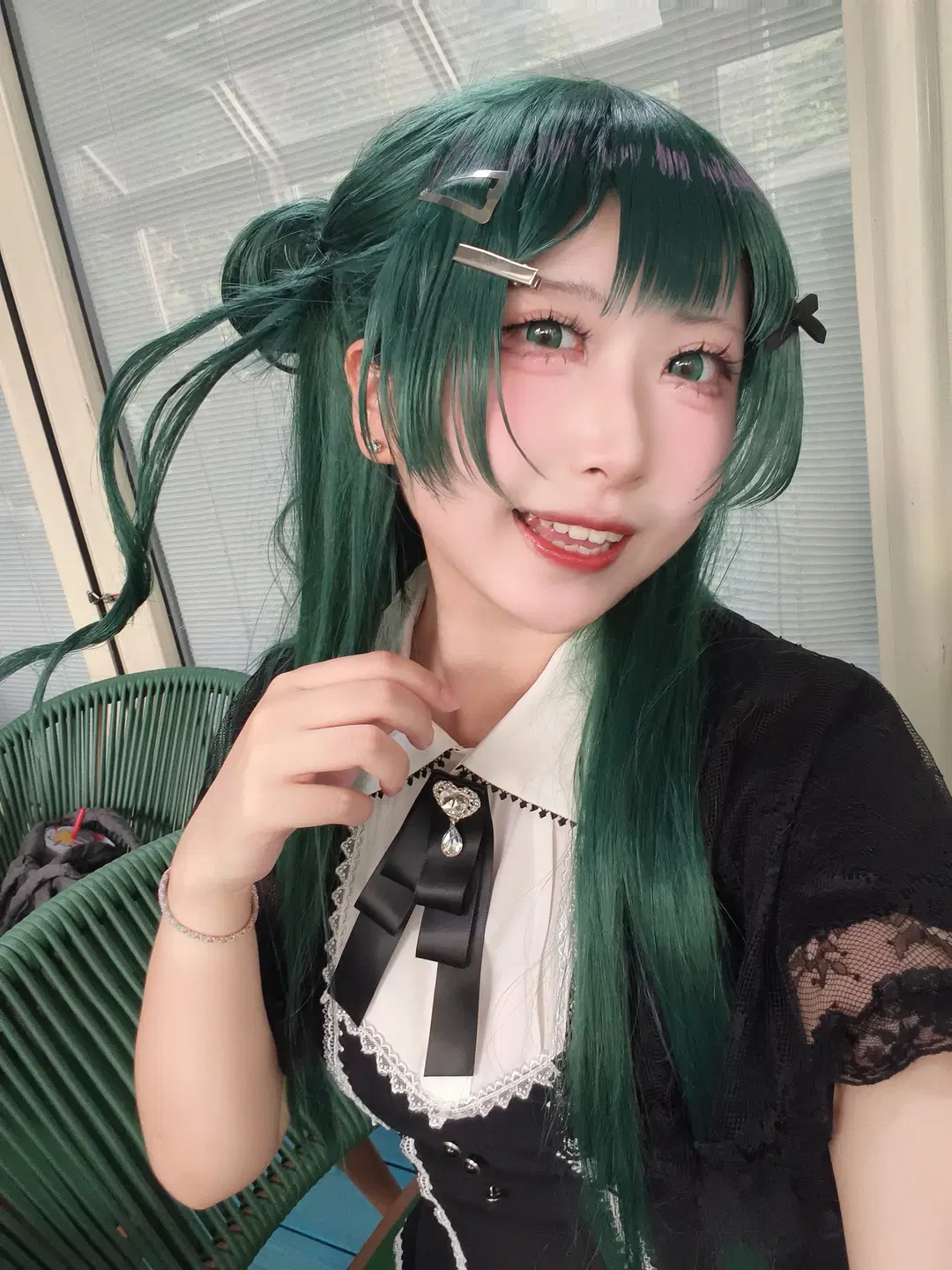 二次元cosplay, 哥特洛丽塔穿搭, 梦限大, 薇欧拉cos, 绿发角色cos