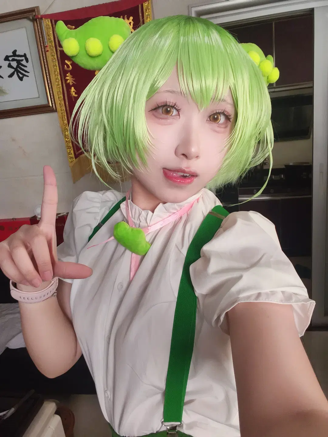 二次元自拍, 绿色假发, 俊达萌cos, 东北俊子, 毛豆精