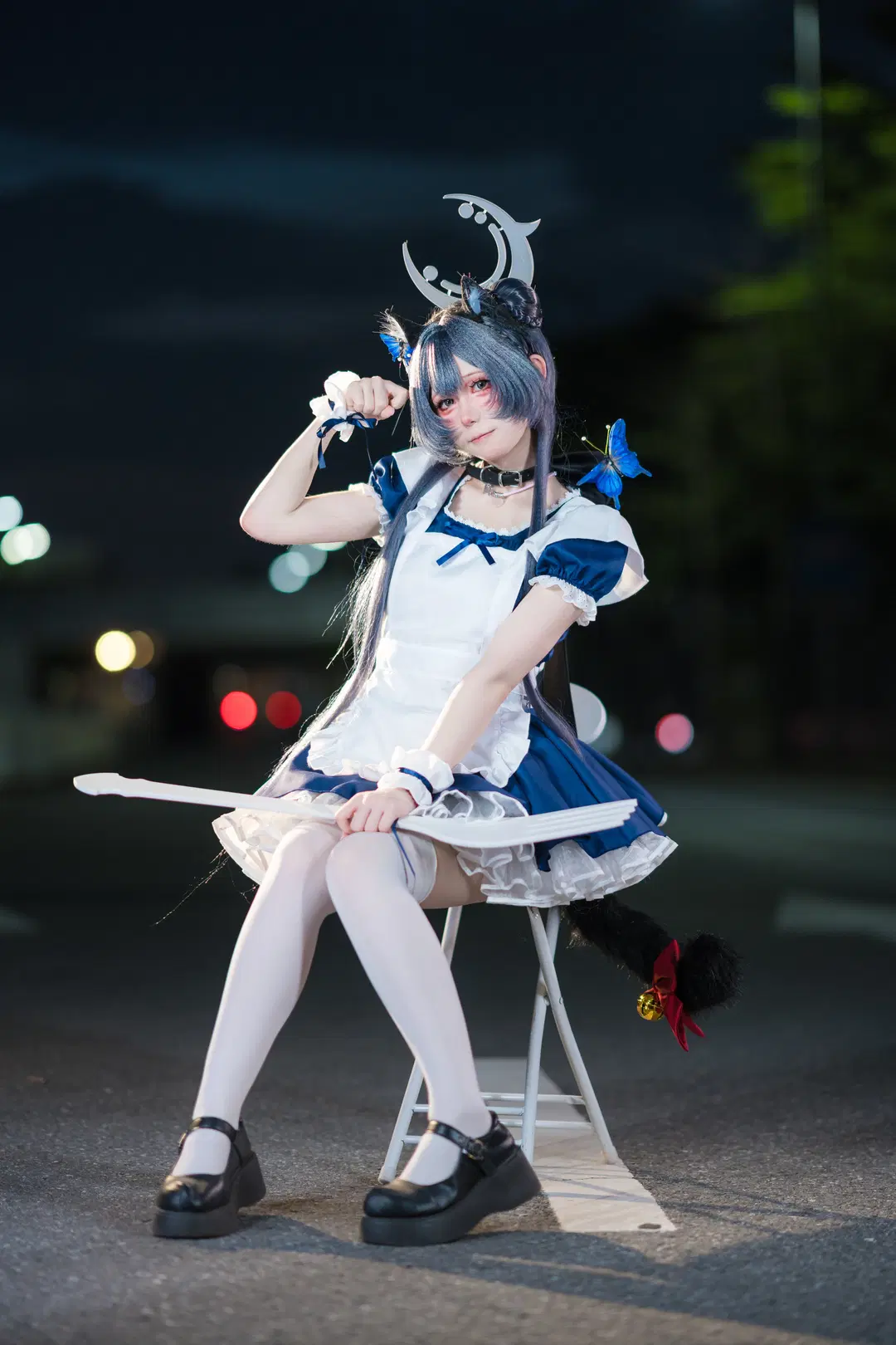 【龍華妃咲cos】蔚藍檔案門主大人的夜景女僕大片 - 寒蝉-文晋 - 第3張