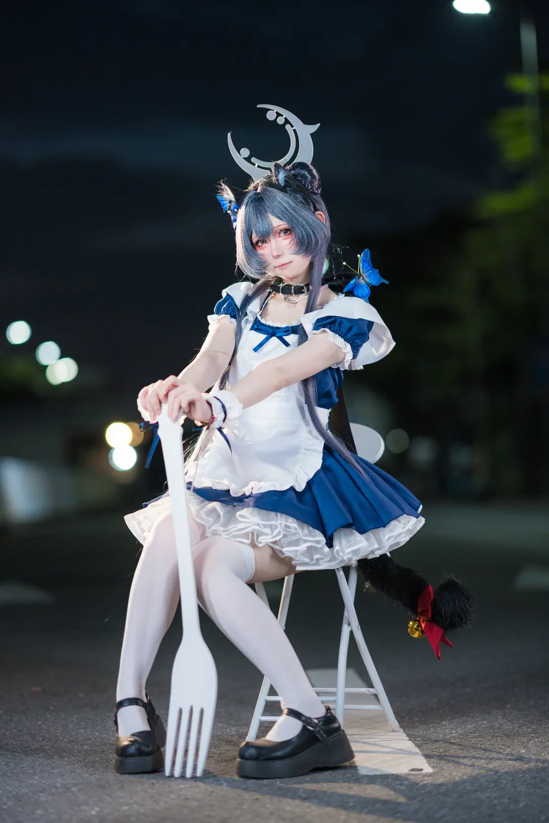 【龍華妃咲cos】蔚藍檔案門主大人的夜景女僕大片 - 寒蝉-文晋 - 第5張