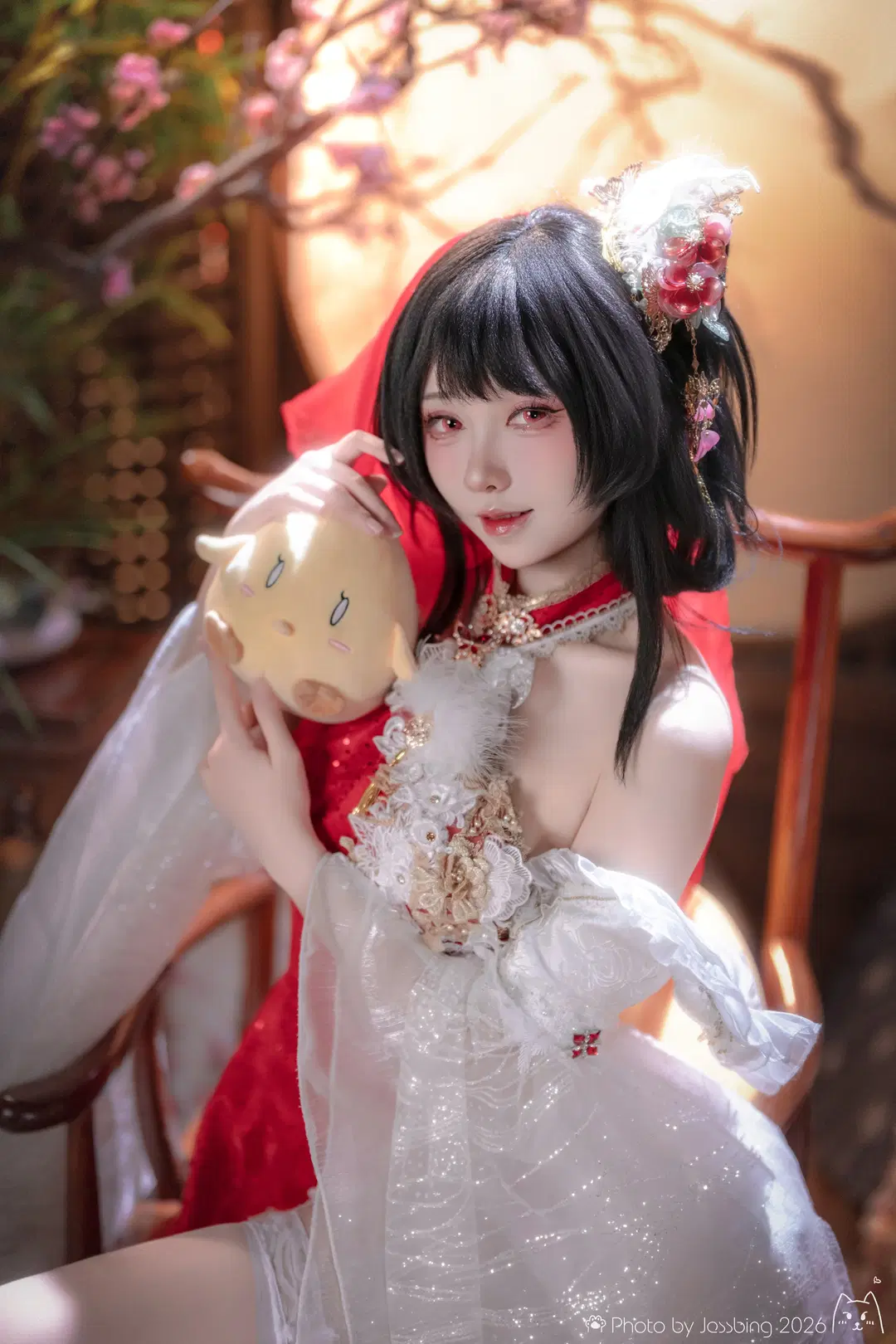 【镇海cos】碧蓝航线镇海花嫁，红白交织的中式浪漫 - Jessbing（摆烂Ver. - 第3张