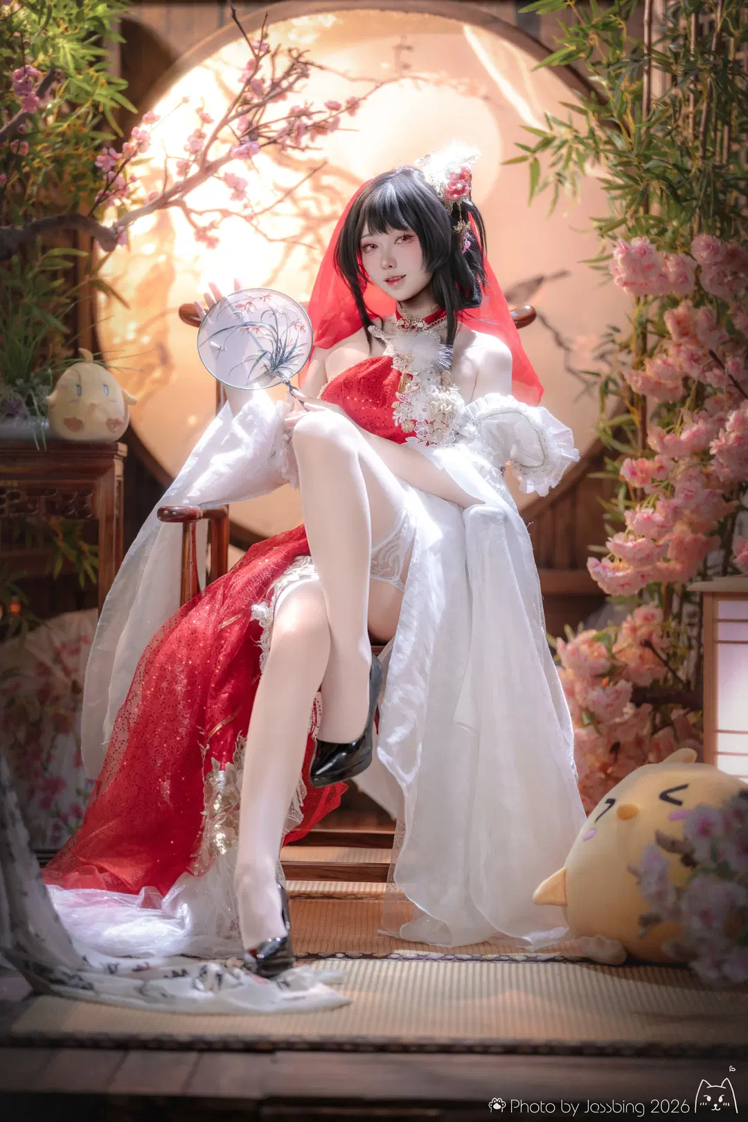 cosplay, 碧蓝航线, 花嫁, 镇海cos, 白丝
