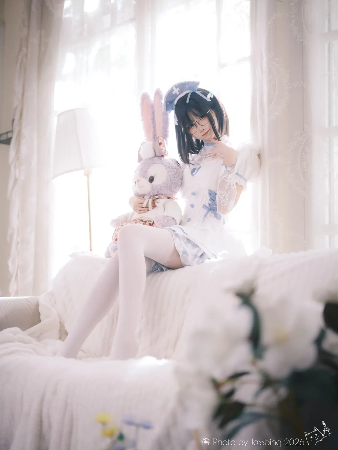 Japanese Style Photography Little Nurse Shoot: Vintage Room White Stockings Uniform Experience by Jessbing（摆烂Ver. - Image 3