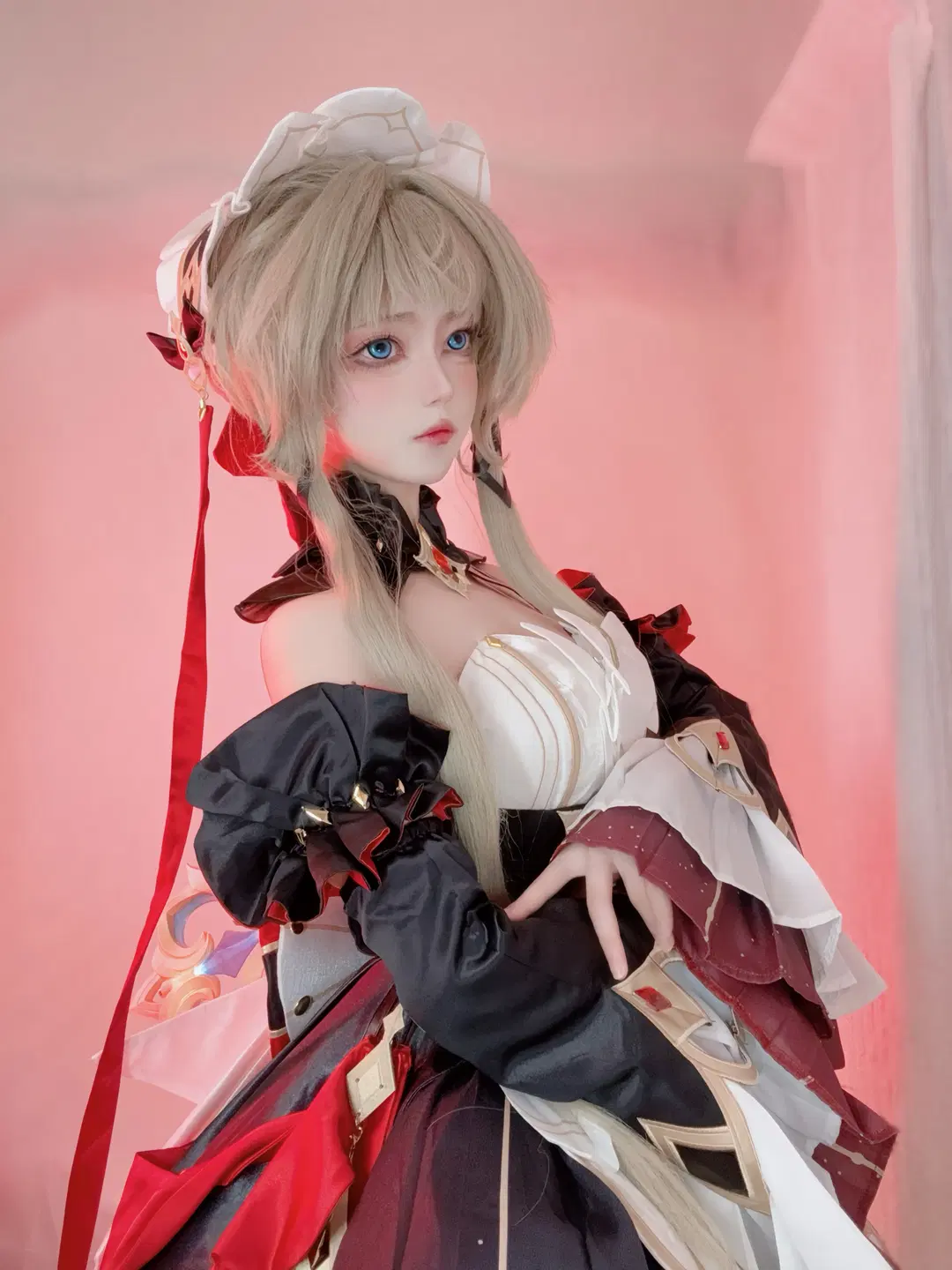 サンドローネ コスプレ, 二次元撮影, ウィッグスタイリング, ゴシックコーデ, ブルーアイメイク