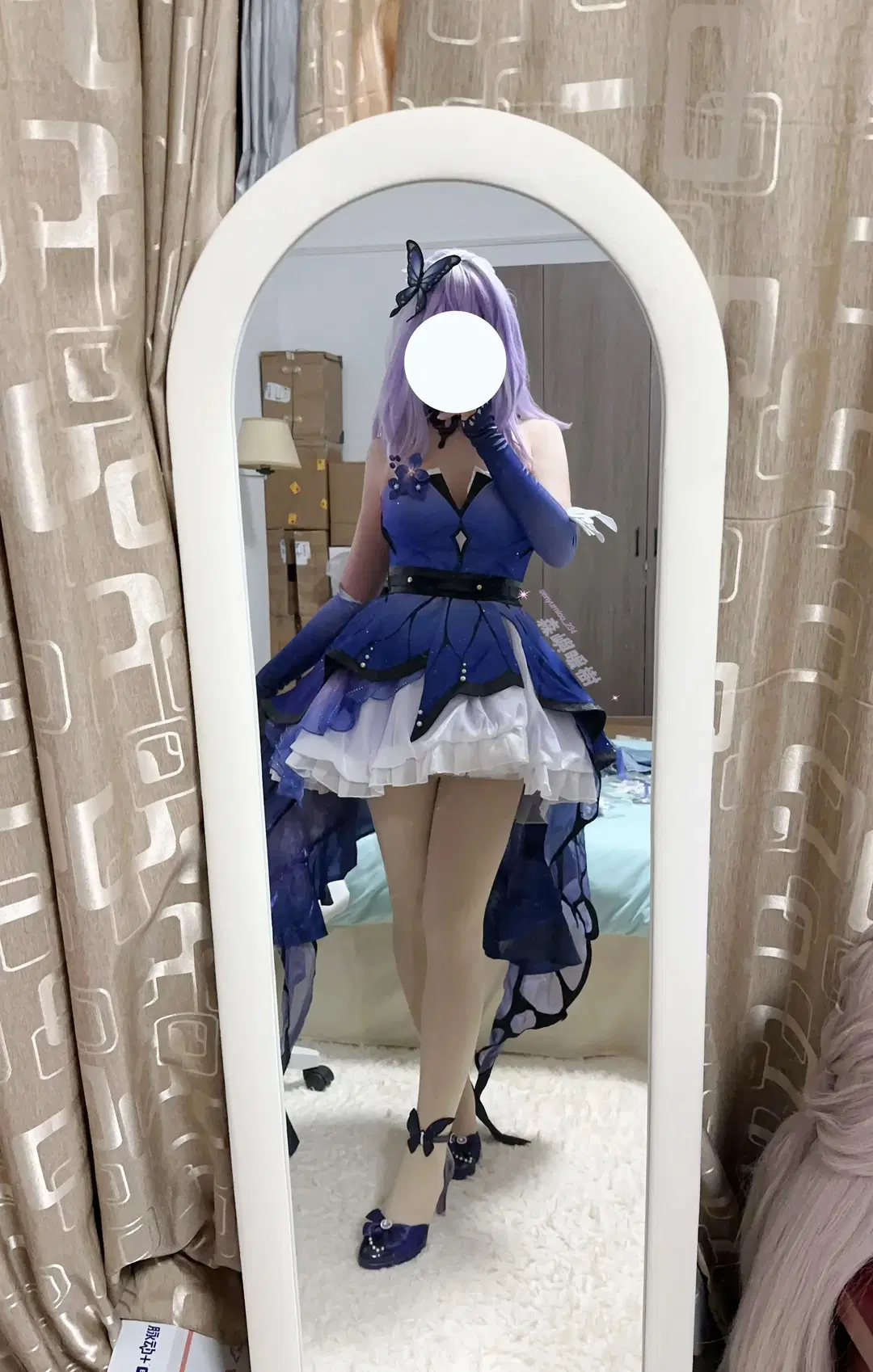 崩坏星穹铁道, 二次元cosplay, 遐蝶cos, 丝袜美腿, 蝶影幽梦蹁跹