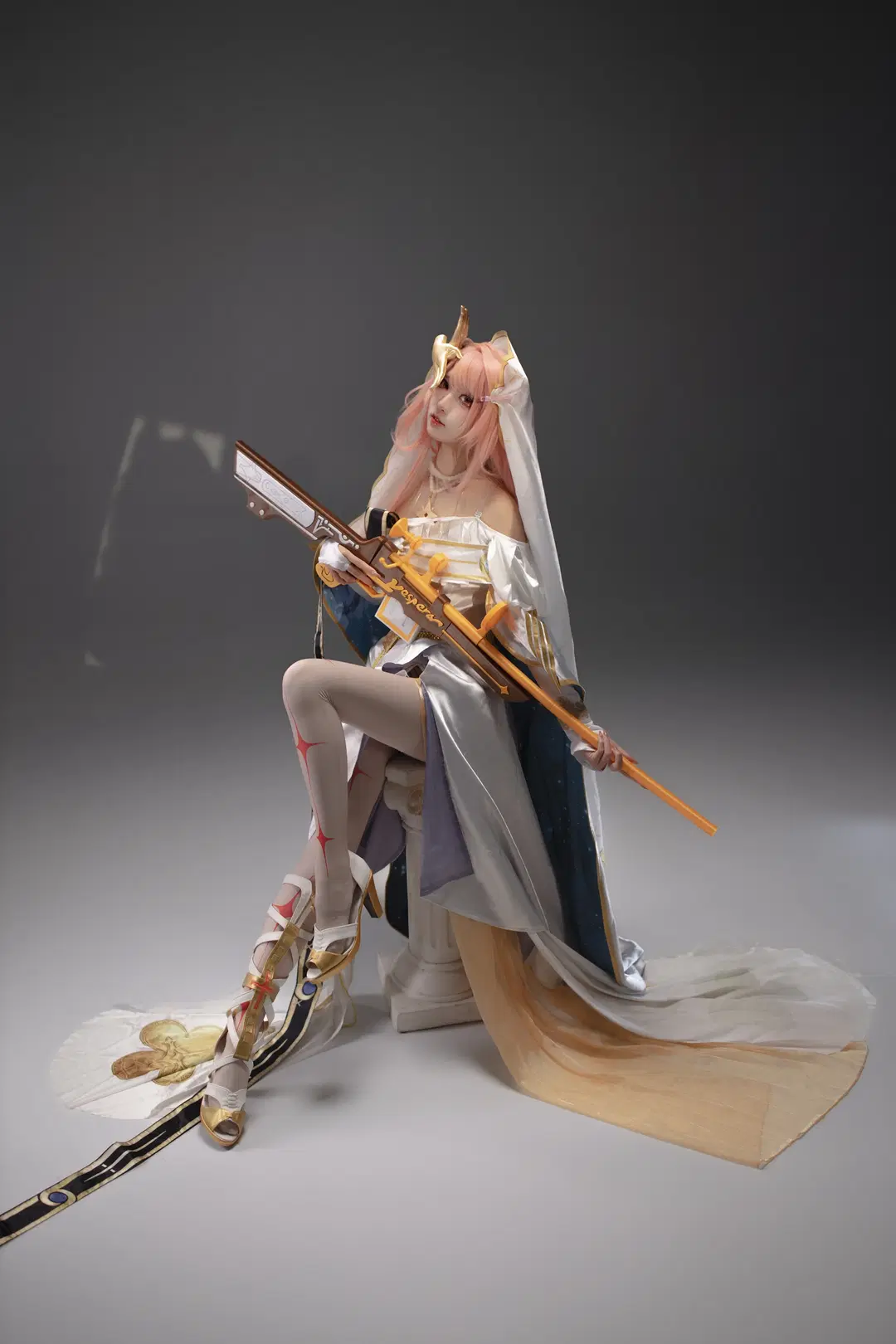 Arknights, Anime cosplay, Lemuen cosplay, White stockings, Preacher