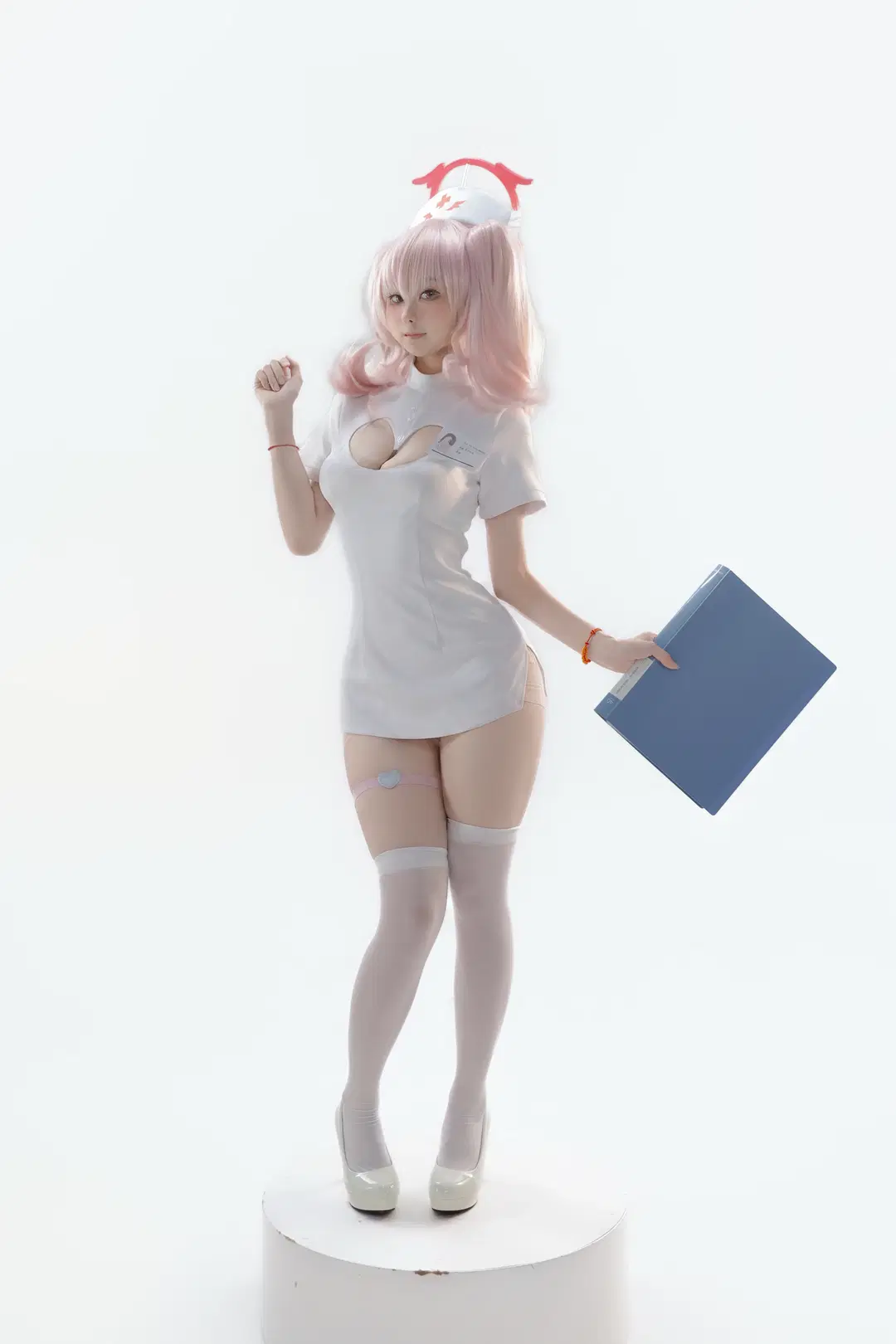 蔚蓝档案, 下江小春cos, 白丝, 护士服, 肉腿少女