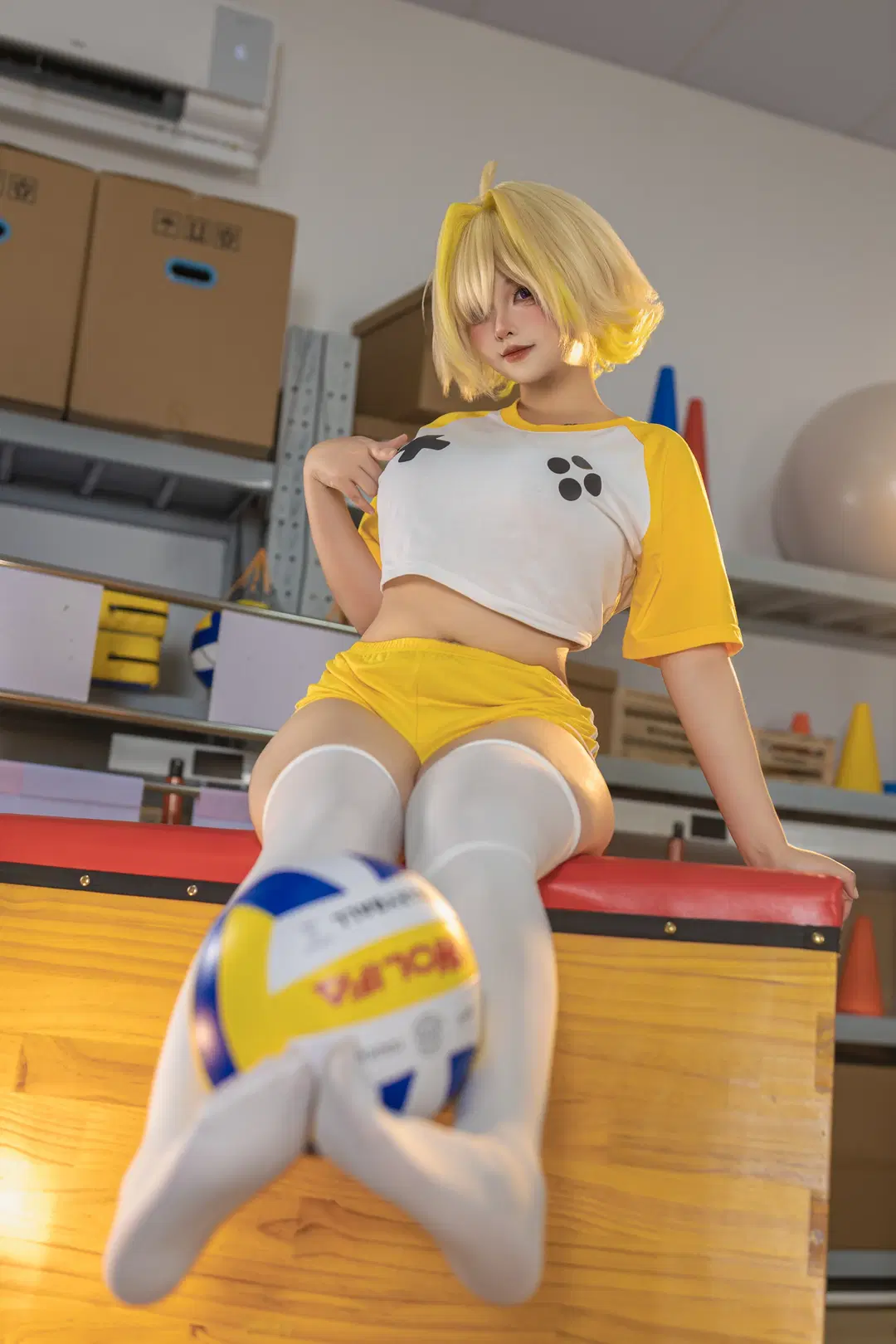 胜利女神nikke, 体操服, 肉腿, 伊莱格cos, 丝袜