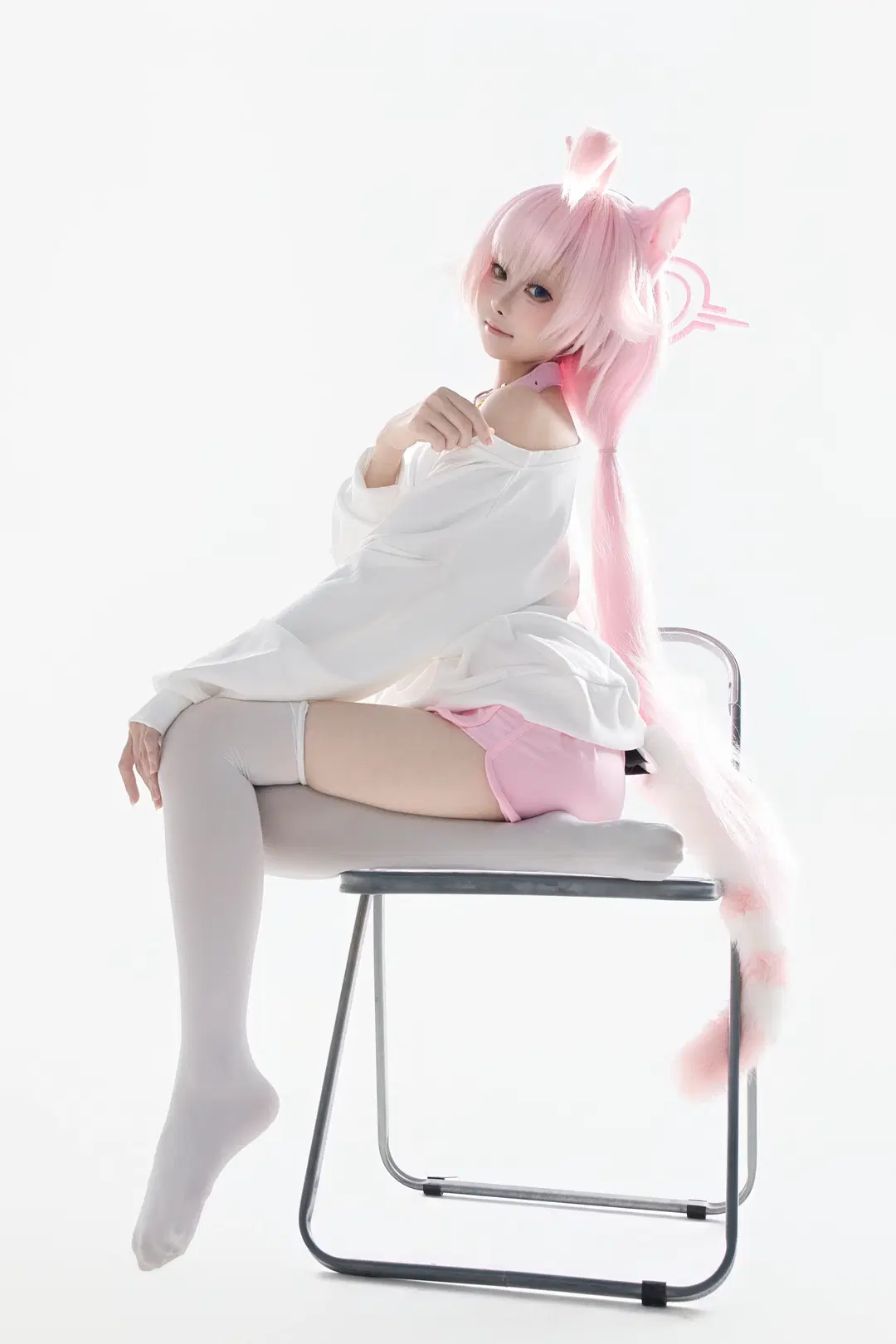 cosplay, 蔚蓝档案, 小鸟游星野cos, 白丝, 猫娘