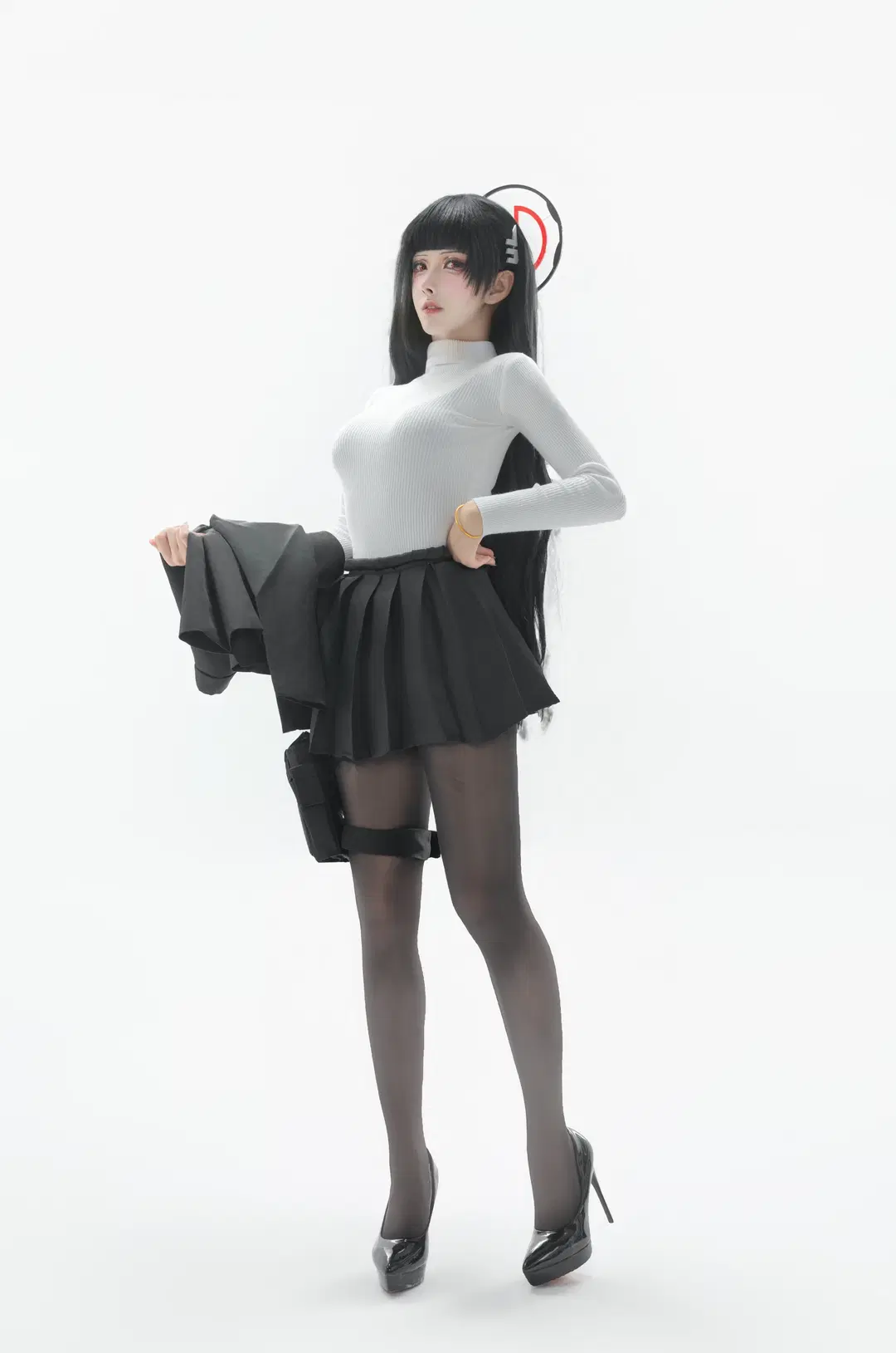 Blue Archive, Fan Content Festival, Black stockings, Tsukatsuki Rio cosplay, Office outfit