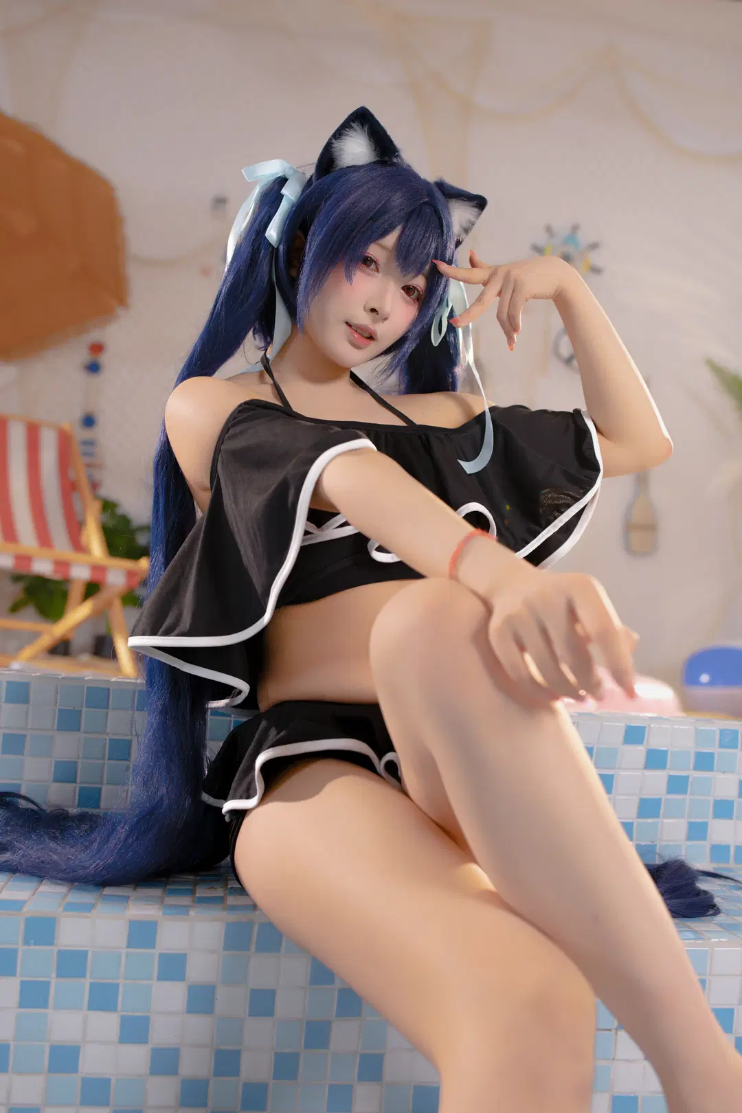 【黑见芹香cos】蔚蓝档案的夏日沙滩猫猫 - 小白不小新📸（常驻深圳开单中） - 第5张