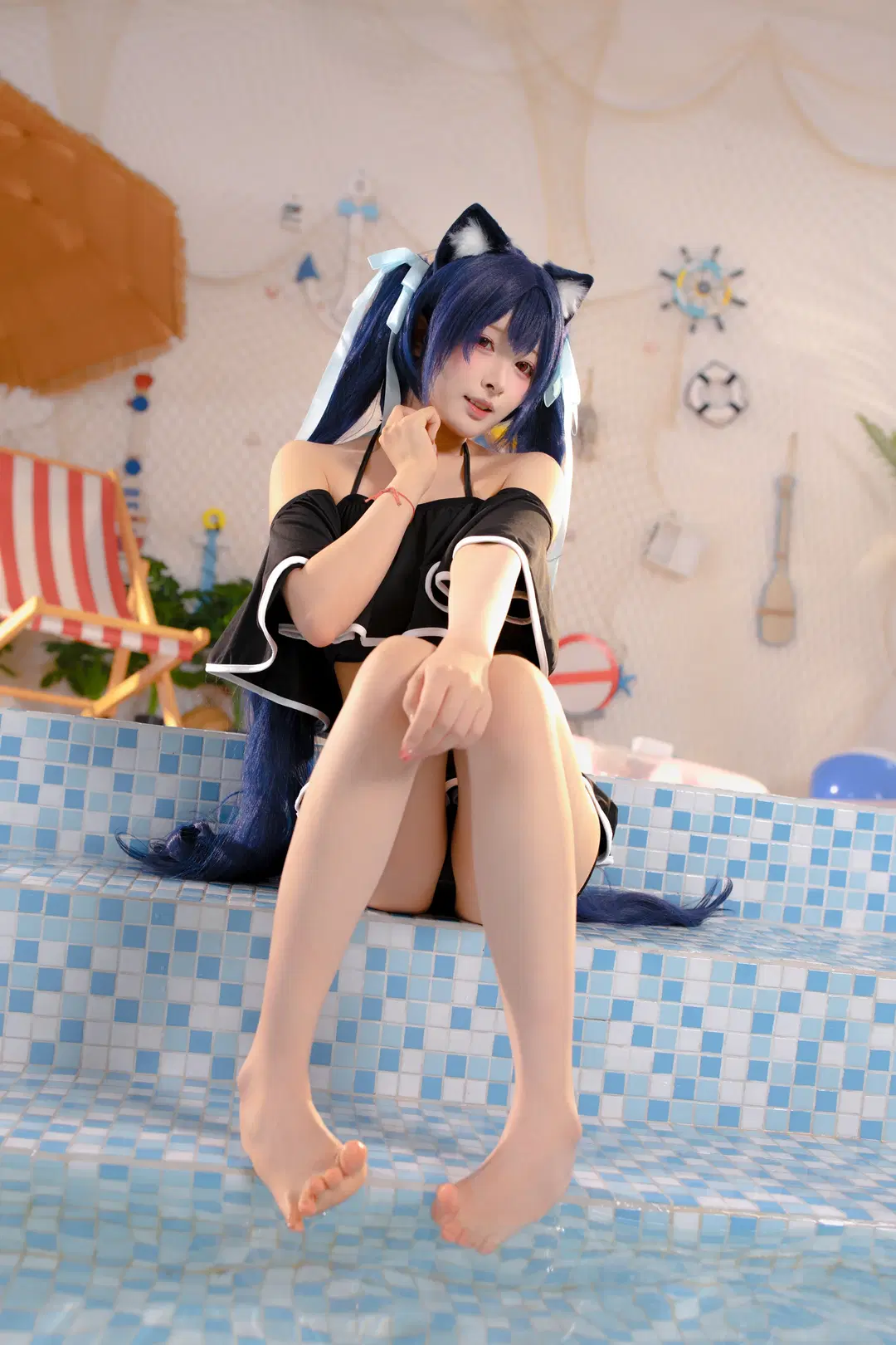 [Kuromi Serika cosplay] Summer Refreshment by the Poolside by 小白不小新📸（常驻深圳开单中） - Image 3