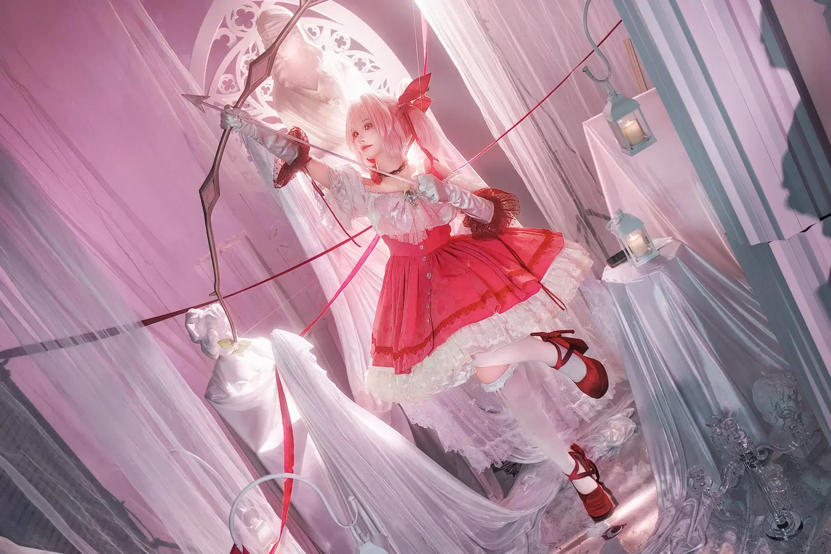 魔法少女小圆, 魔法少女, 白丝袜, 鹿目圆香cos, 魔女之夜的回天