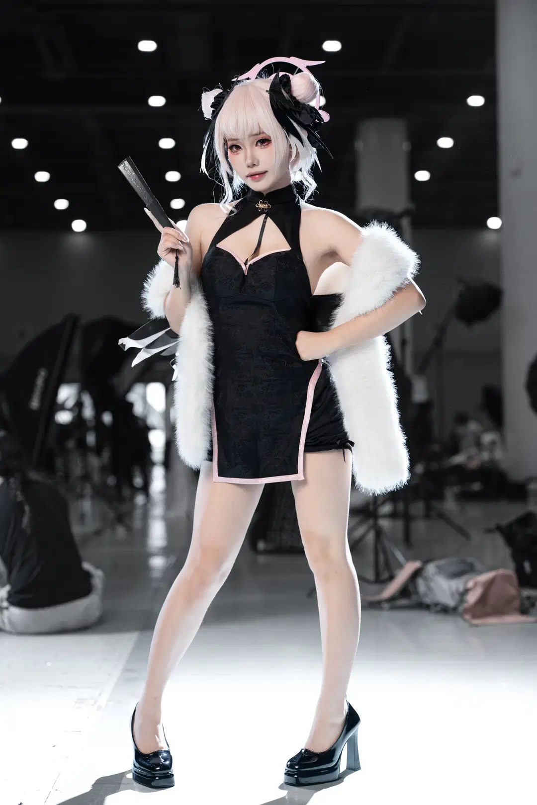 【下江コハル コスプレ】黒チャイナドレスと白のもこもこショールによるイベント撮影記録 - L同学不好好努力 - 6枚目