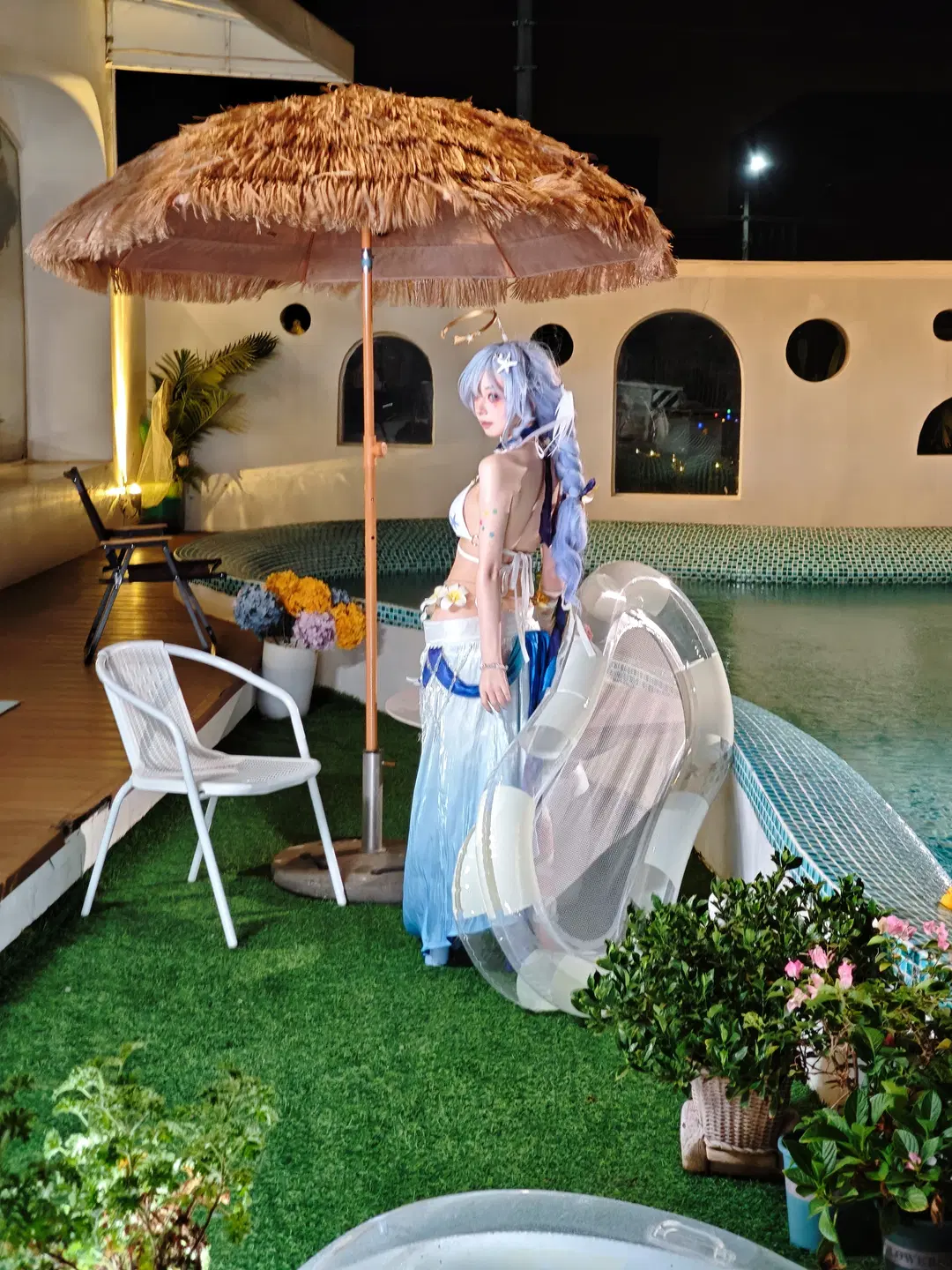 知更鸟cos 崩坏星穹铁道泳池夜拍花絮 - 灵时雪 - 第8张