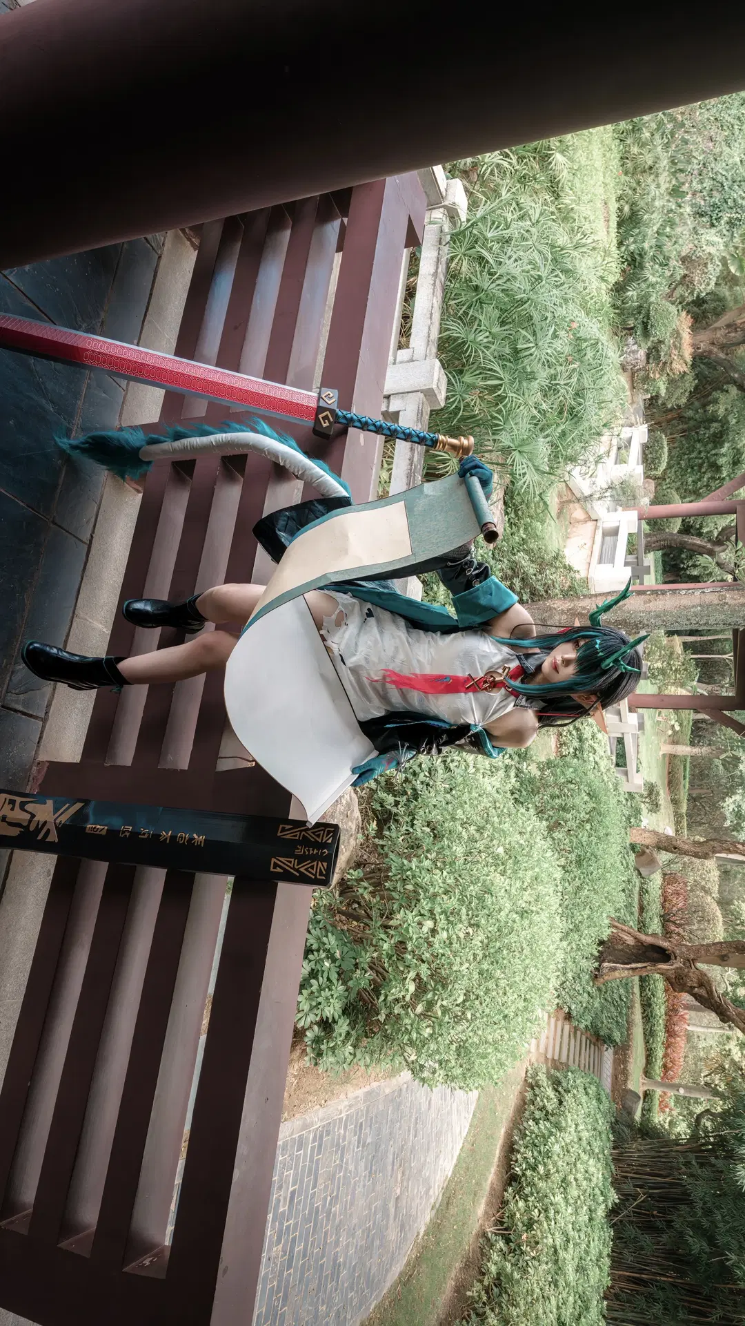 【シーコスプレ】アークナイツ 歳相の美しき佇まい、庭園の回廊に広がる水墨の幻境 - 云间glow📷 - 4枚目