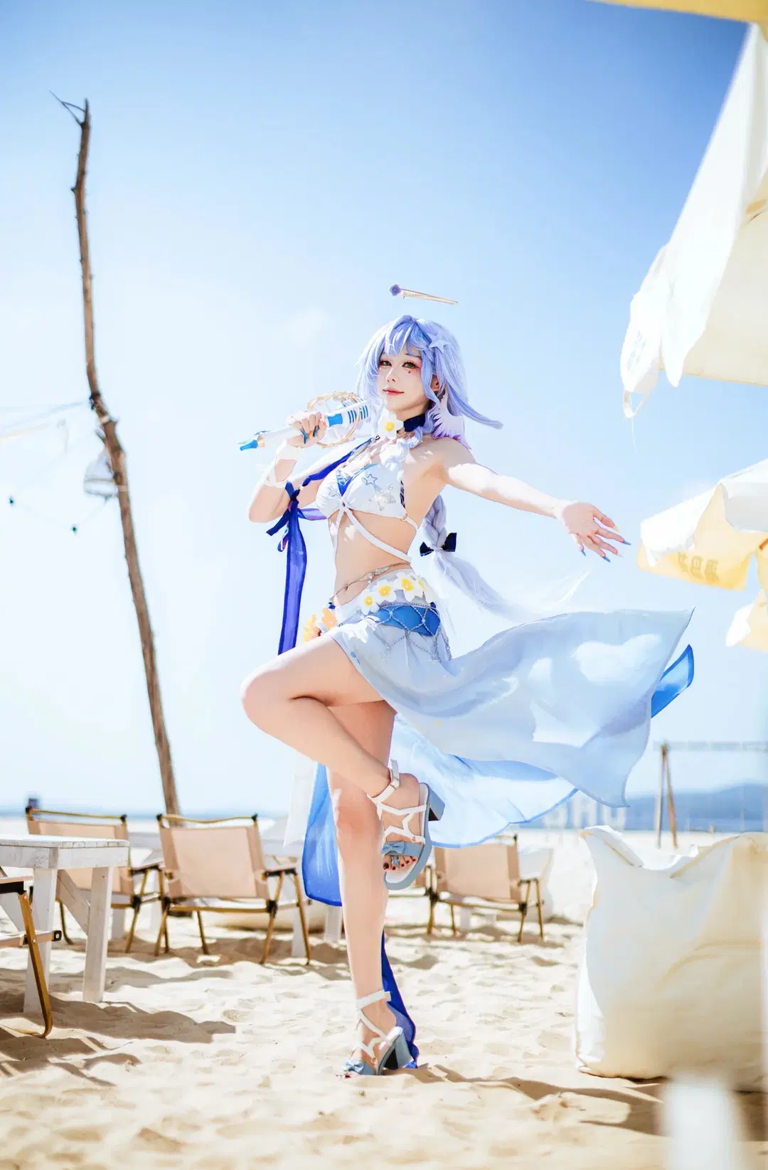 [Robin cosplay] Honkai: Star Rail Sunny Song Swimsuit Beach Shoot Record by 云间glow📷 - Image 3