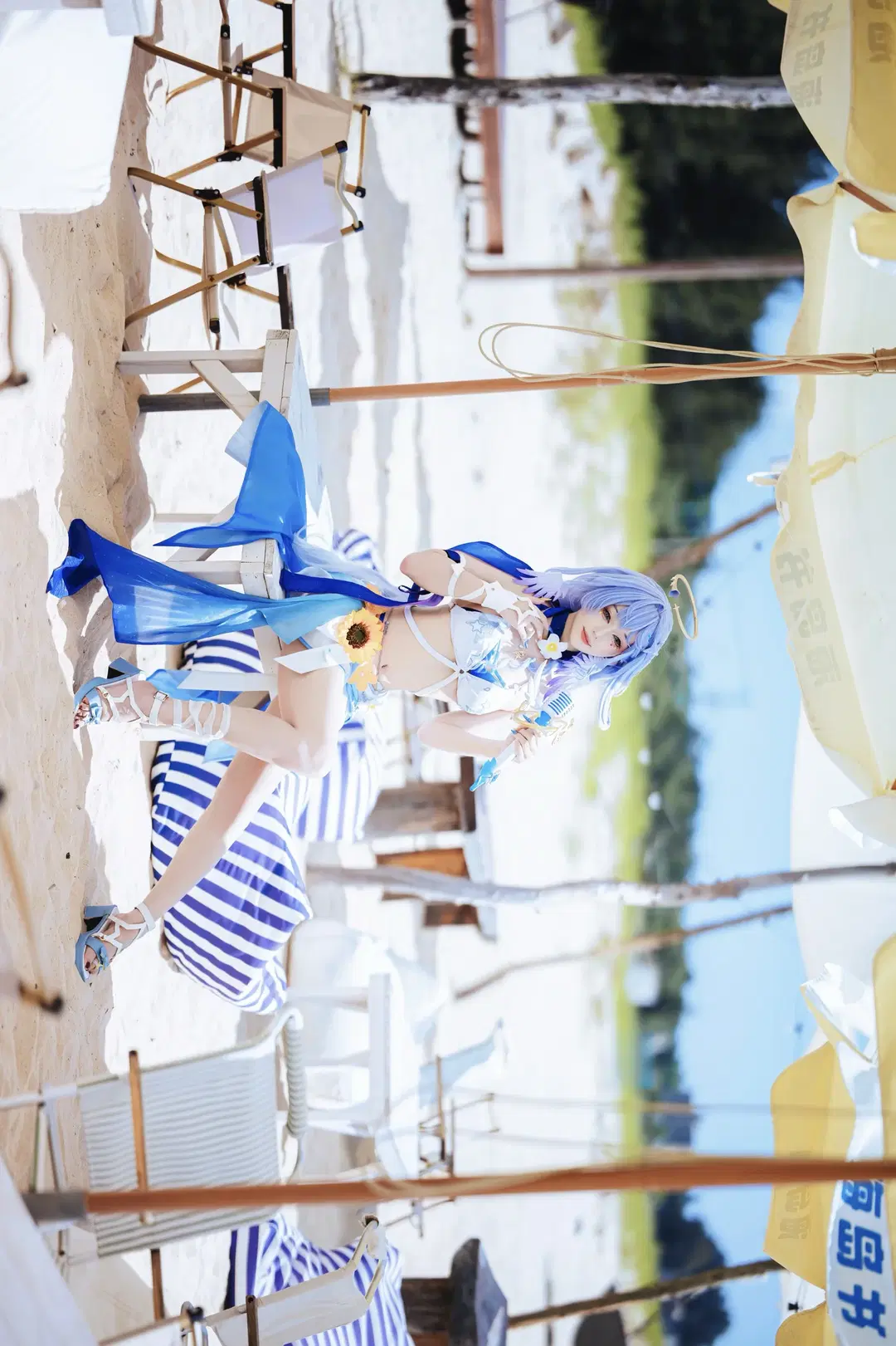 [Robin cosplay] Honkai: Star Rail Sunny Song Swimsuit Beach Shoot Record by 云间glow📷 - Image 5