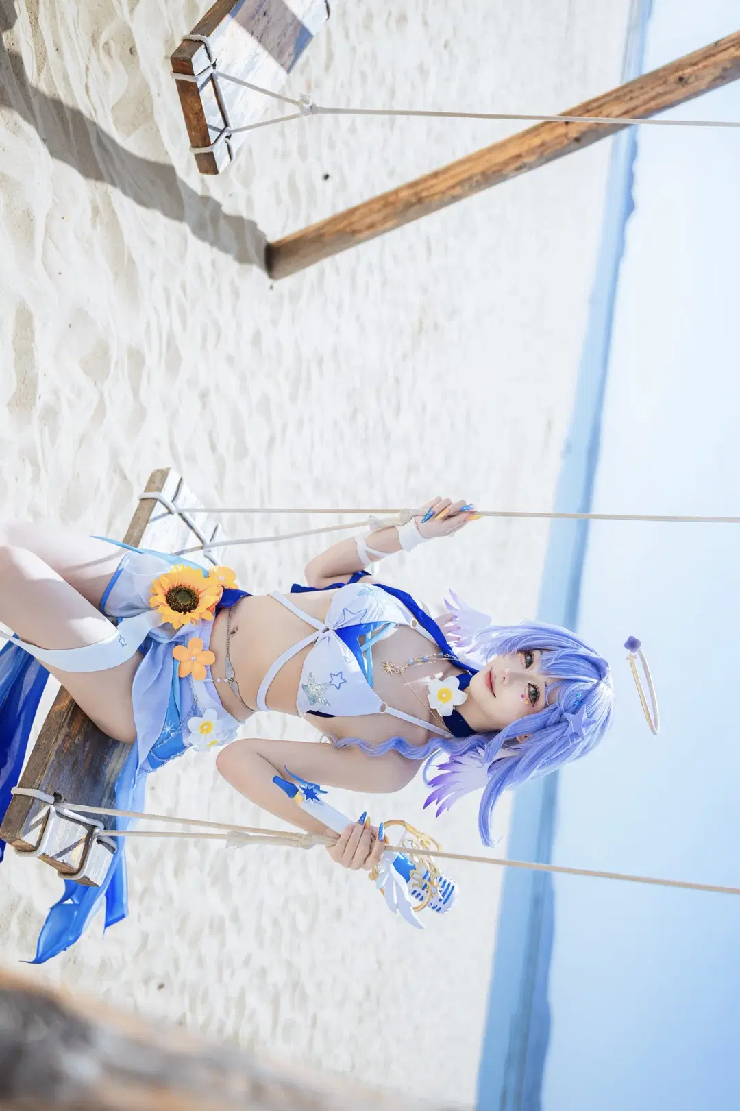 [Robin cosplay] Honkai: Star Rail Sunny Song Swimsuit Beach Shoot Record by 云间glow📷 - Image 6