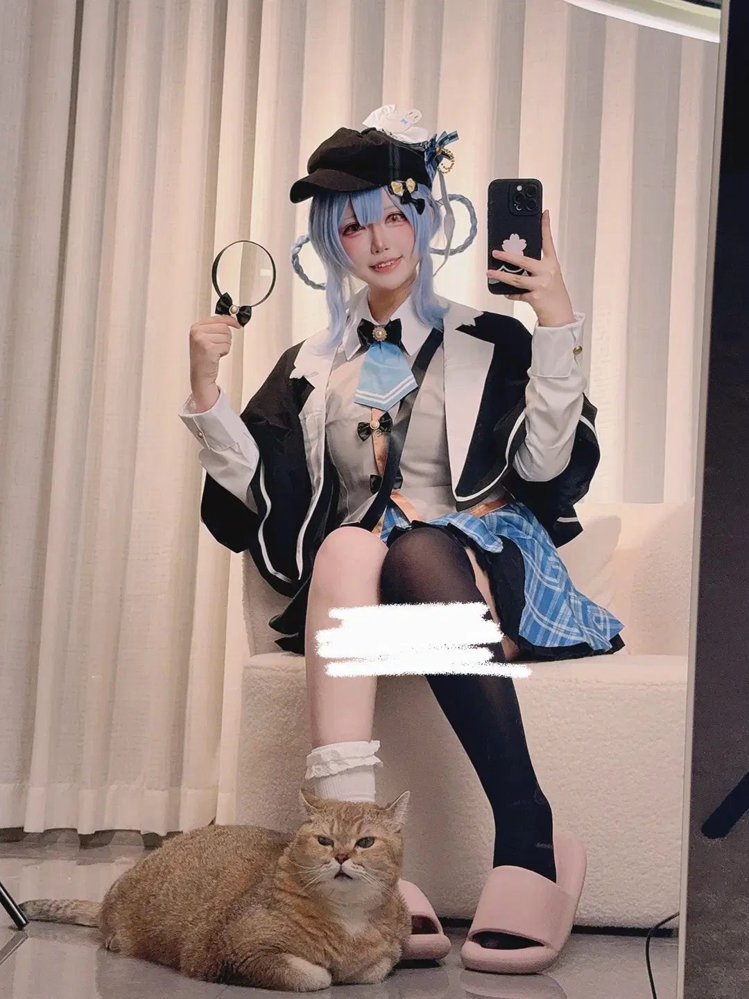 魔法少女, 橘雪莉cos, 魔法少女的魔女审判, 对镜自拍, 丝袜cos