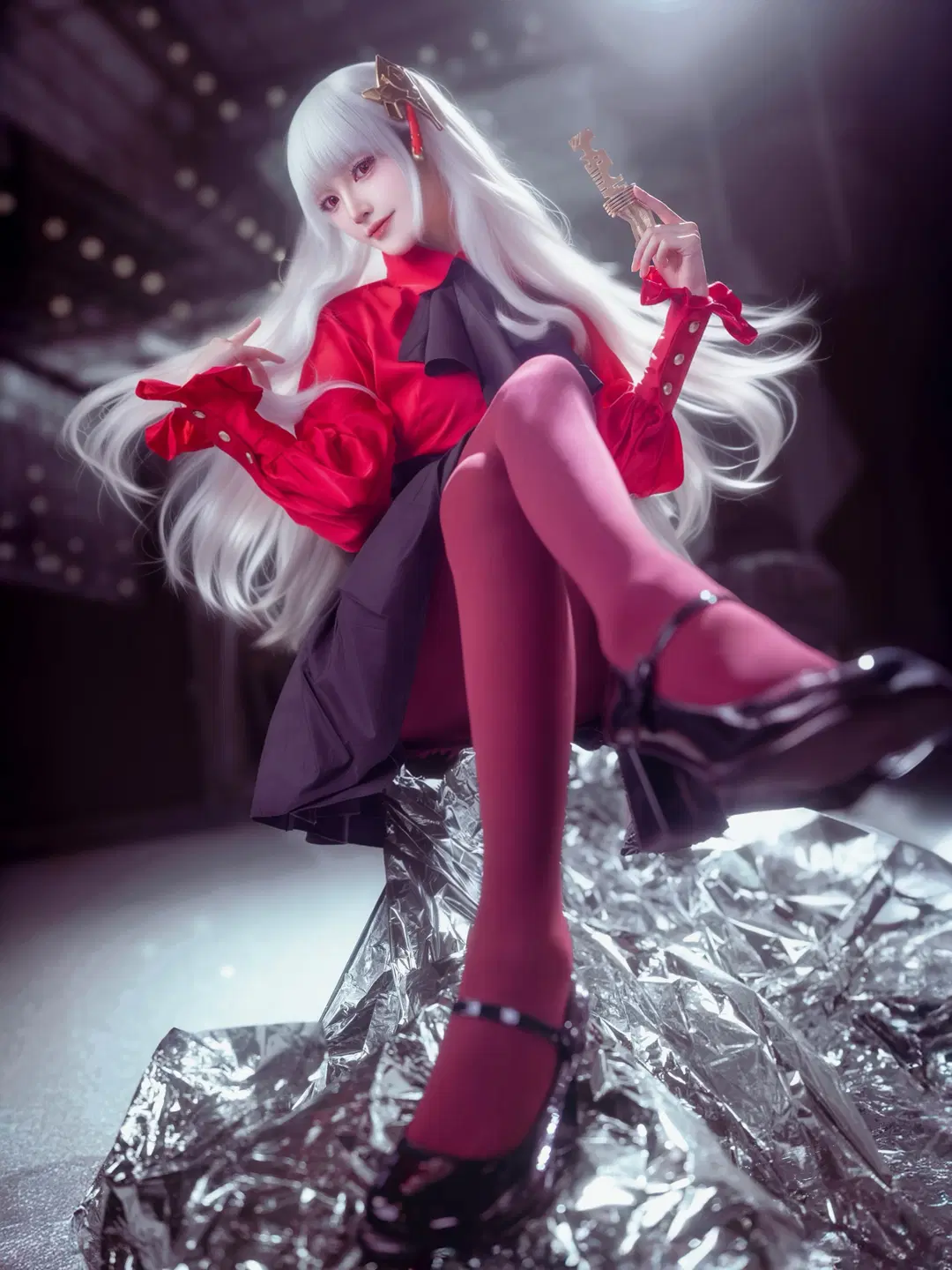 Convention photo, Anime cosplay, Ishtar Cosplay, Red stockings, Fate/strange Fake