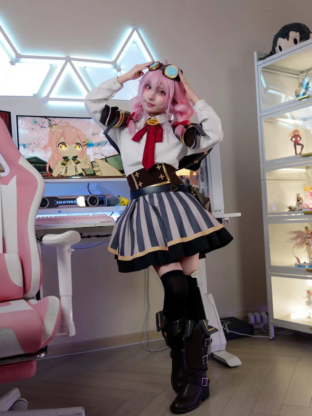 电竞少女, 黑丝, 永雏塔菲cos, vtuber, 侦探服cos