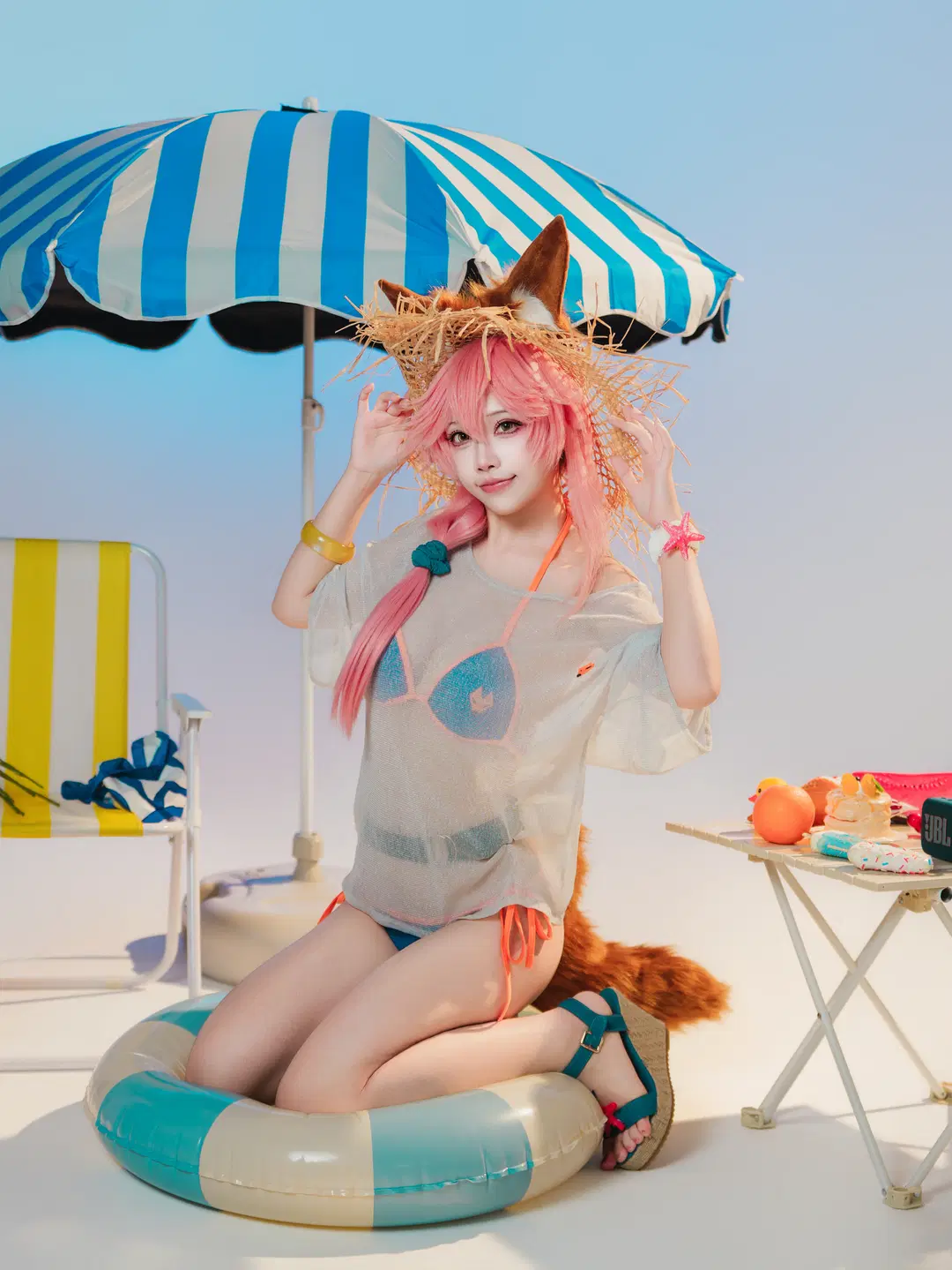 泳装cos, 命运冠位指定, 玉藻前cos, FGO十周年, 枪狐