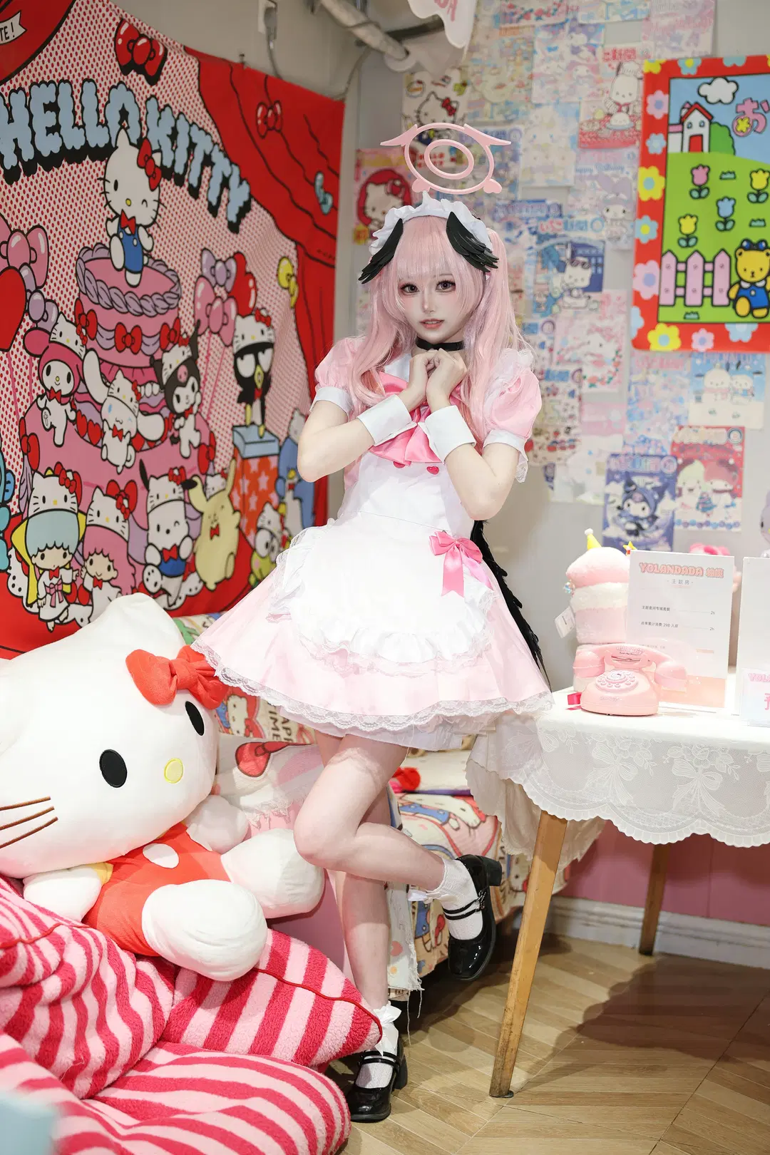 下江コハル コスプレ 『ブルーアーカイブ』メイド服、ピンク系スイートハート出撃 - 悲伤的肥牛卷 - 3枚目